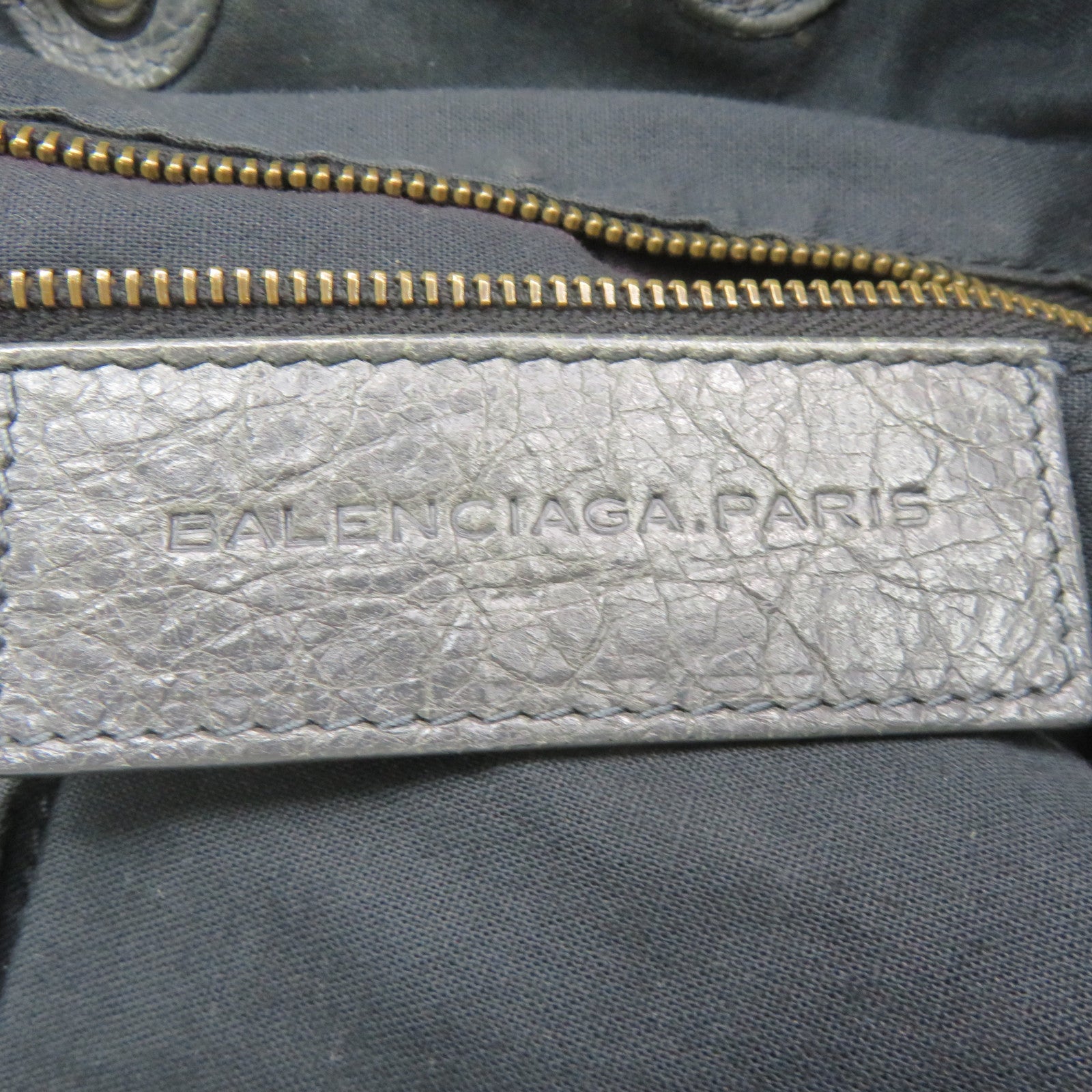 BALENCIAGA Cowhide Leather 2Way Shoulder Bag Handle Shoulder Bag Charcoal Gray