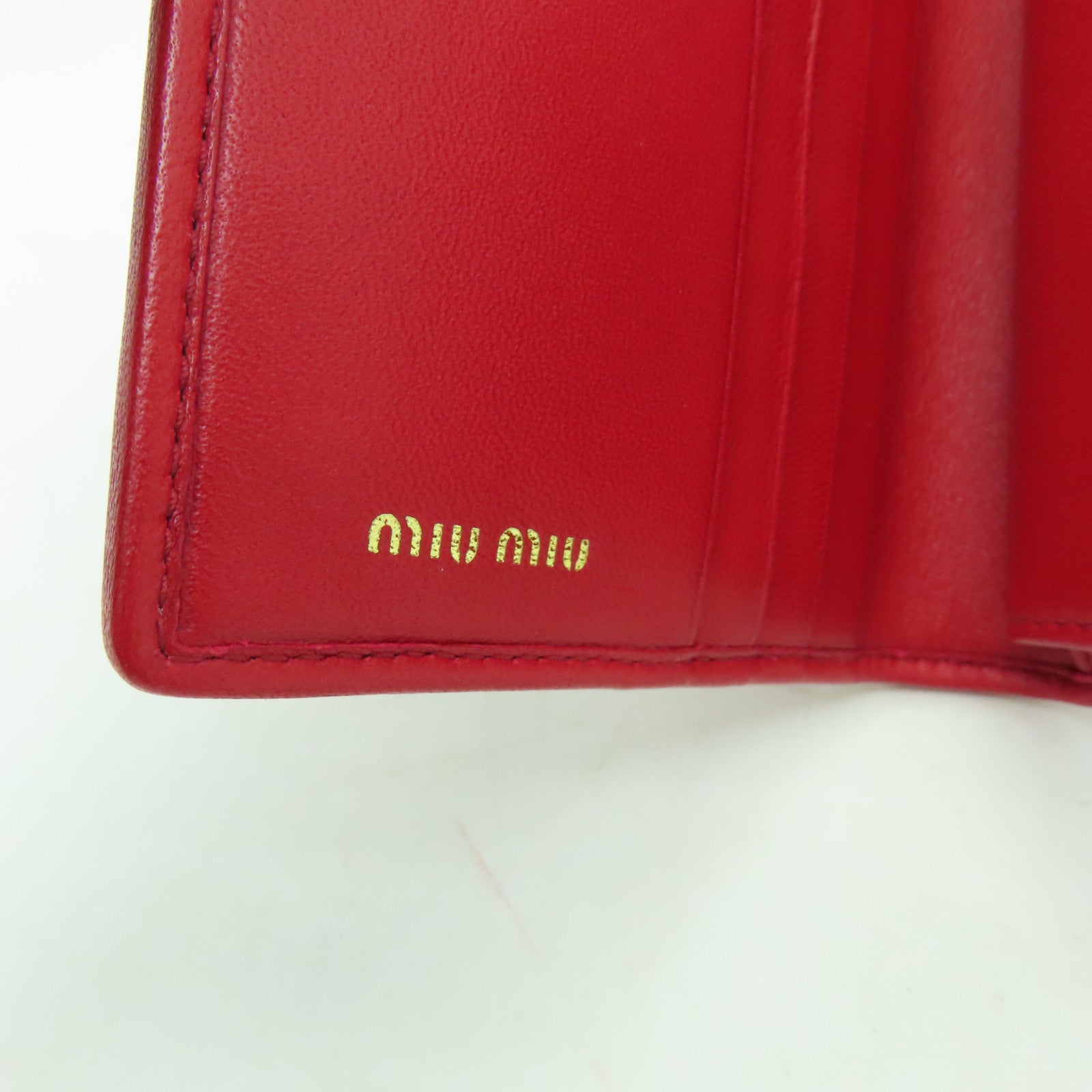 Miu Miu 羊皮皮革Wallet金扣錢包紅色