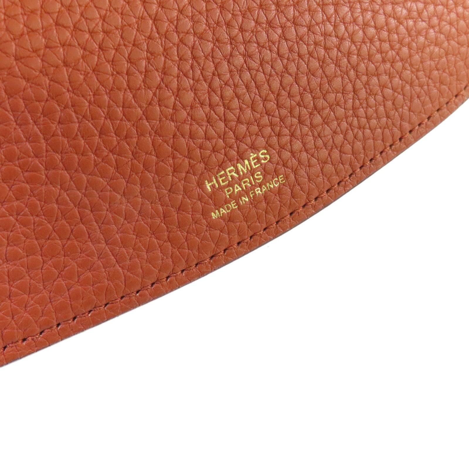 HERMES Clemence皮革Sac Saut 25 Shoulder Bag金扣肩背袋6C Cuivre/南瓜色