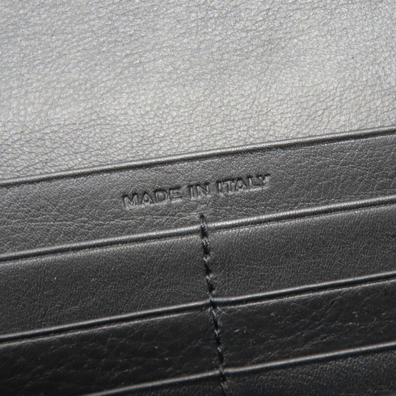 SAINT LAURENT 牛皮皮革Long Wallet黑扣長錢包黑色