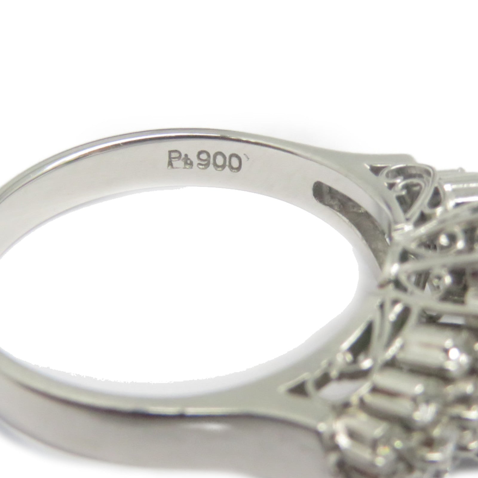 JEWELRY PT900鉑金Jade Diamond Ring 1.22ct翡翠/0.48ct鑽石戒指US#6