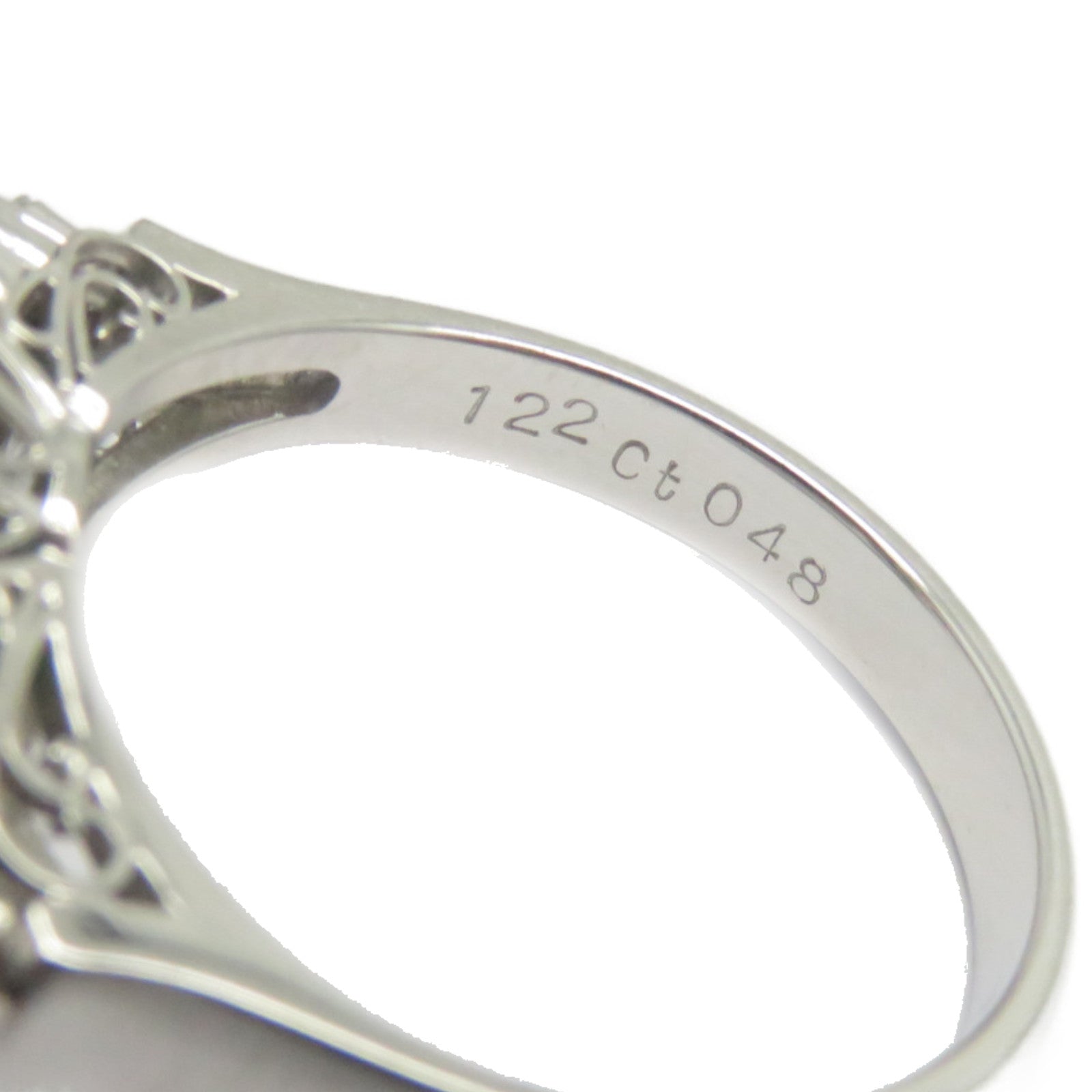 JEWELRY PT900鉑金Jade Diamond Ring 1.22ct翡翠/0.48ct鑽石戒指US#6