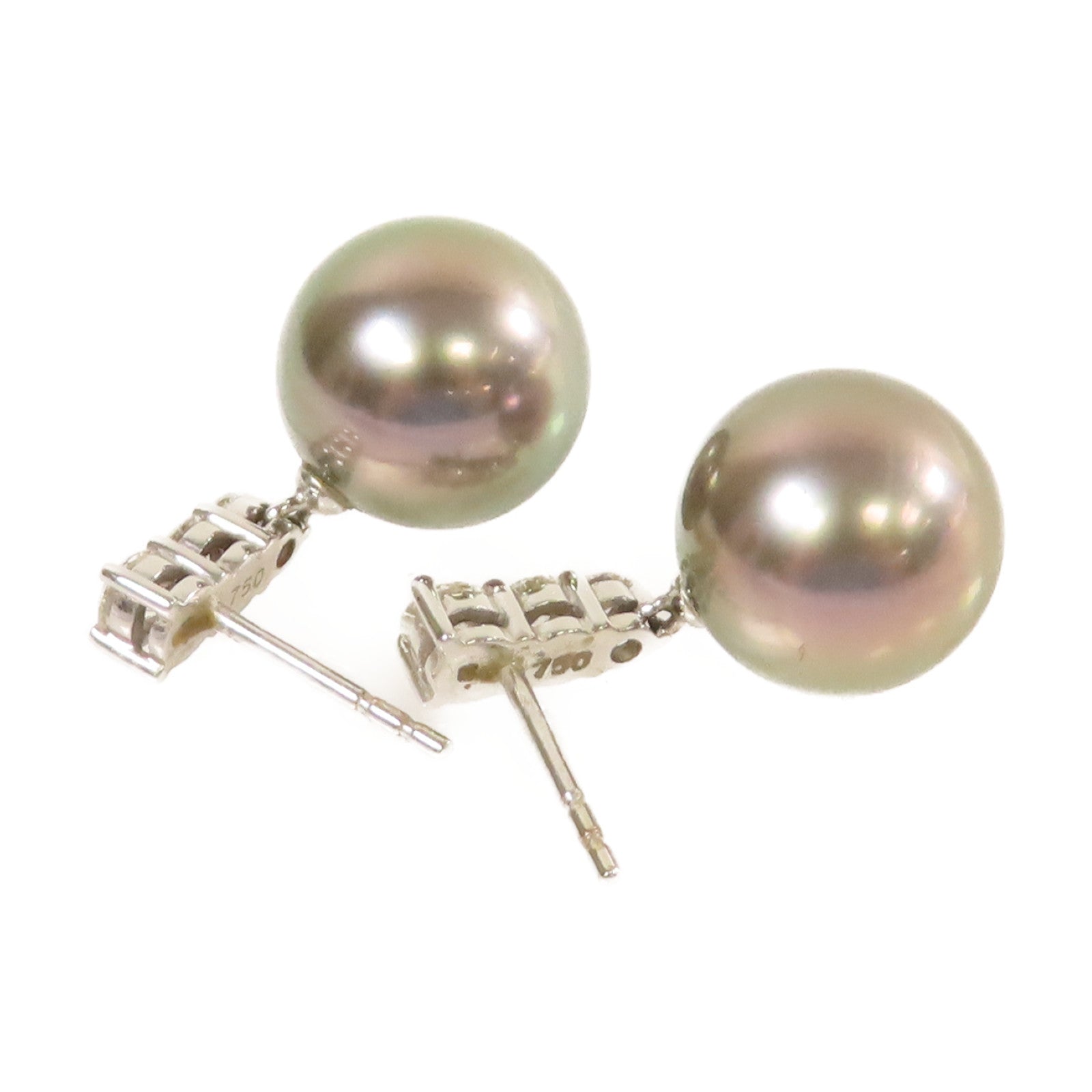 MIKIMOTO 18K白金/珍珠Pearl Earrings耳環銀色