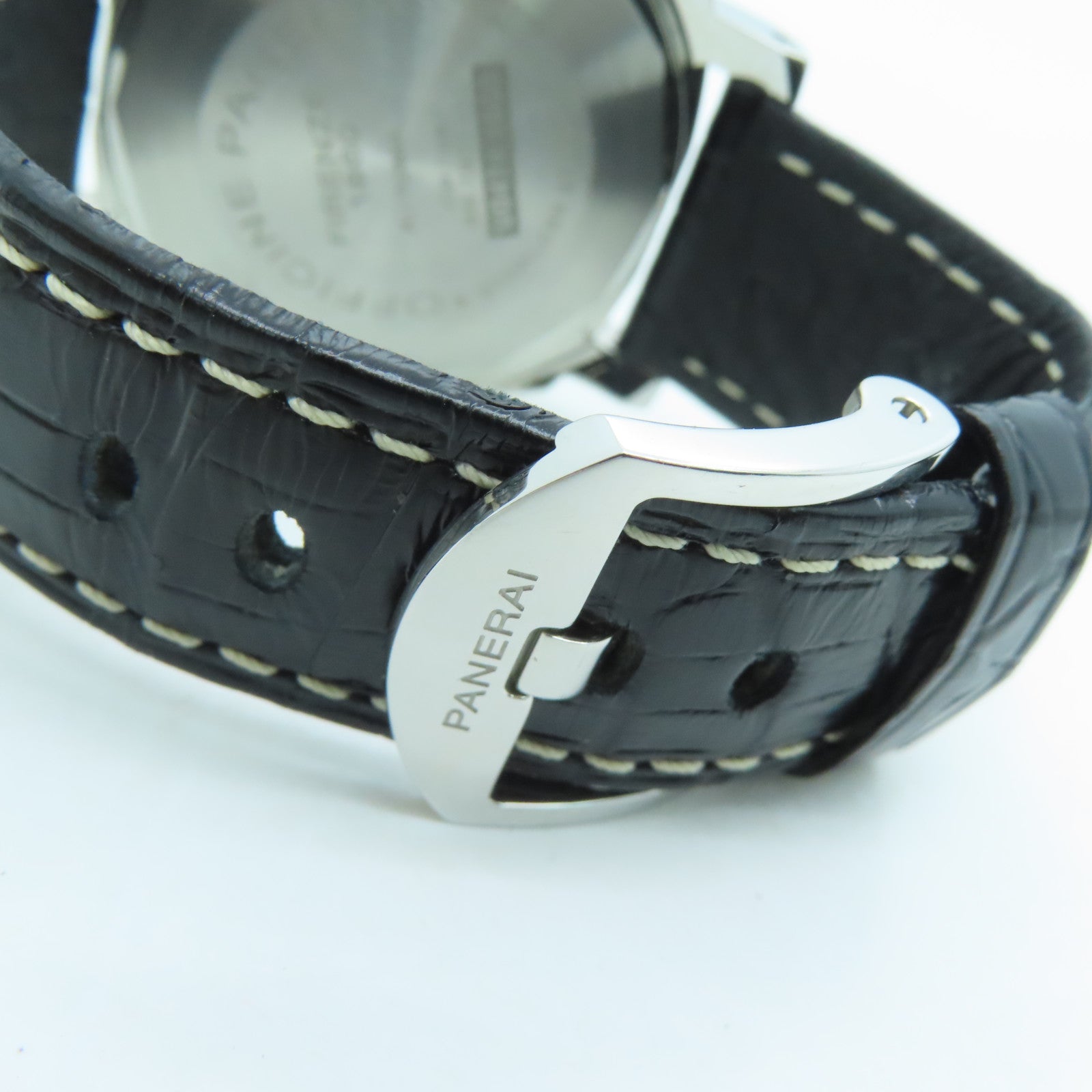 PANERAI Luminor鳄鱼皮革带/不锈钢手表自动机芯黑色