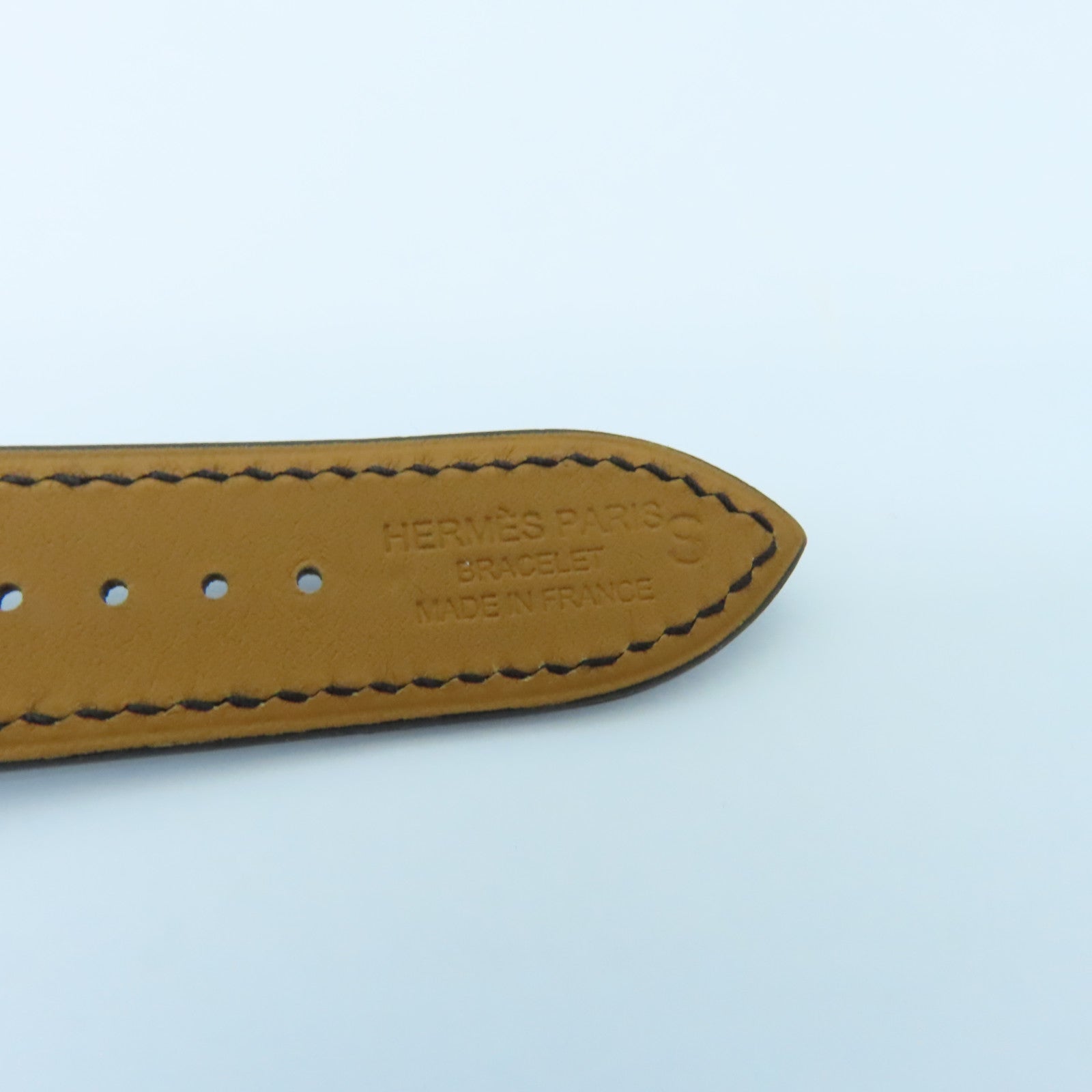 HERMES 牛皮皮革Apple Watch Single Tour 38mm銀扣錶帶黑色