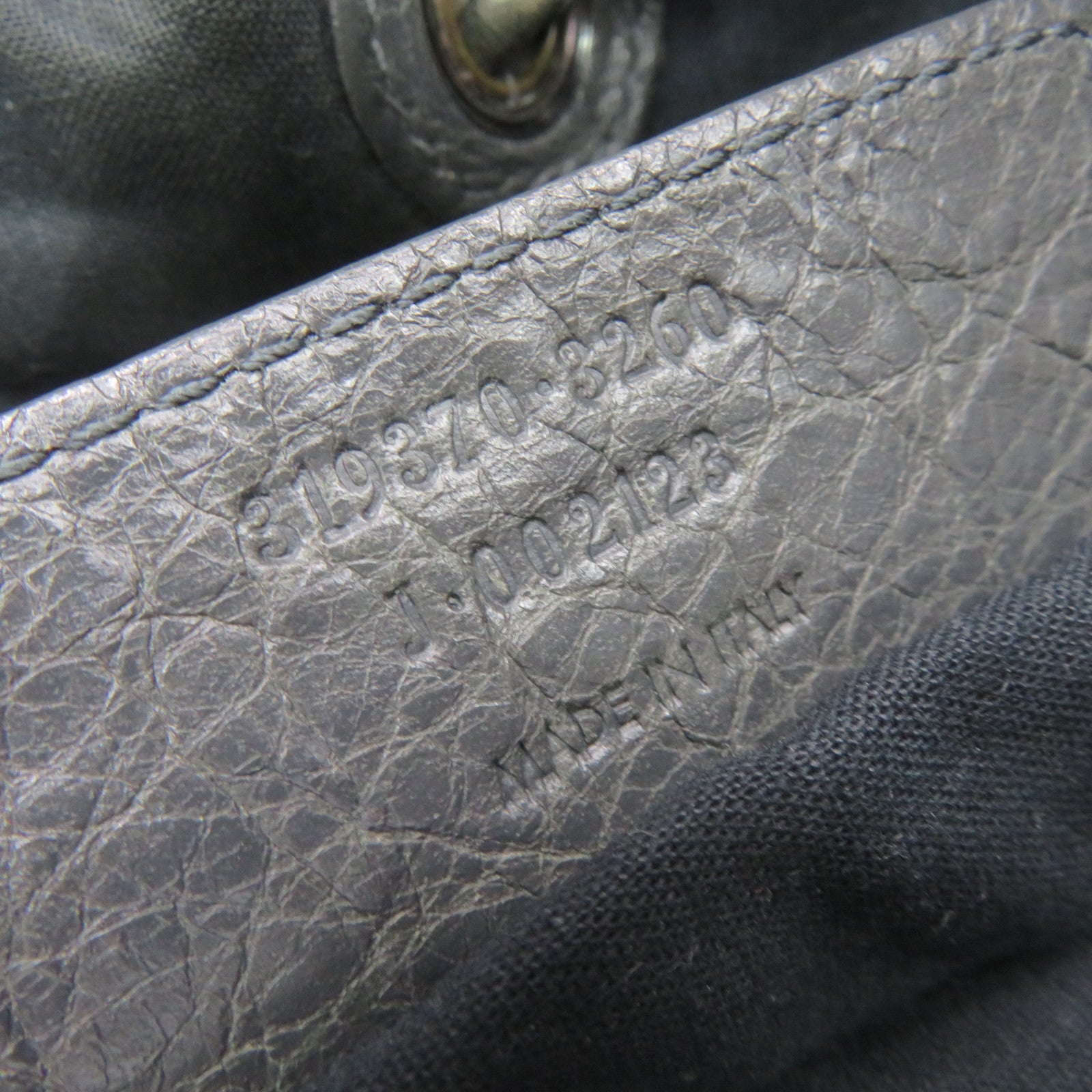 BALENCIAGA Cowhide Leather 2Way Shoulder Bag Handle Shoulder Bag Charcoal Gray