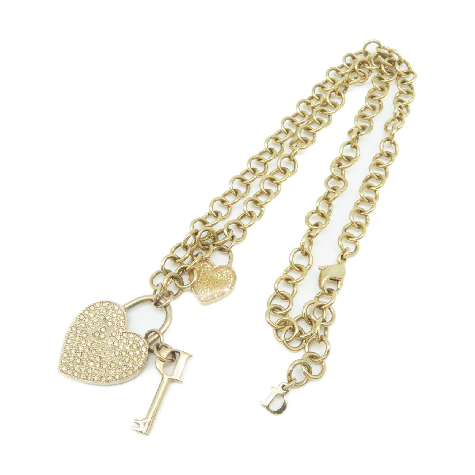 Dior 金屬Heart Key Necklace項鏈金色