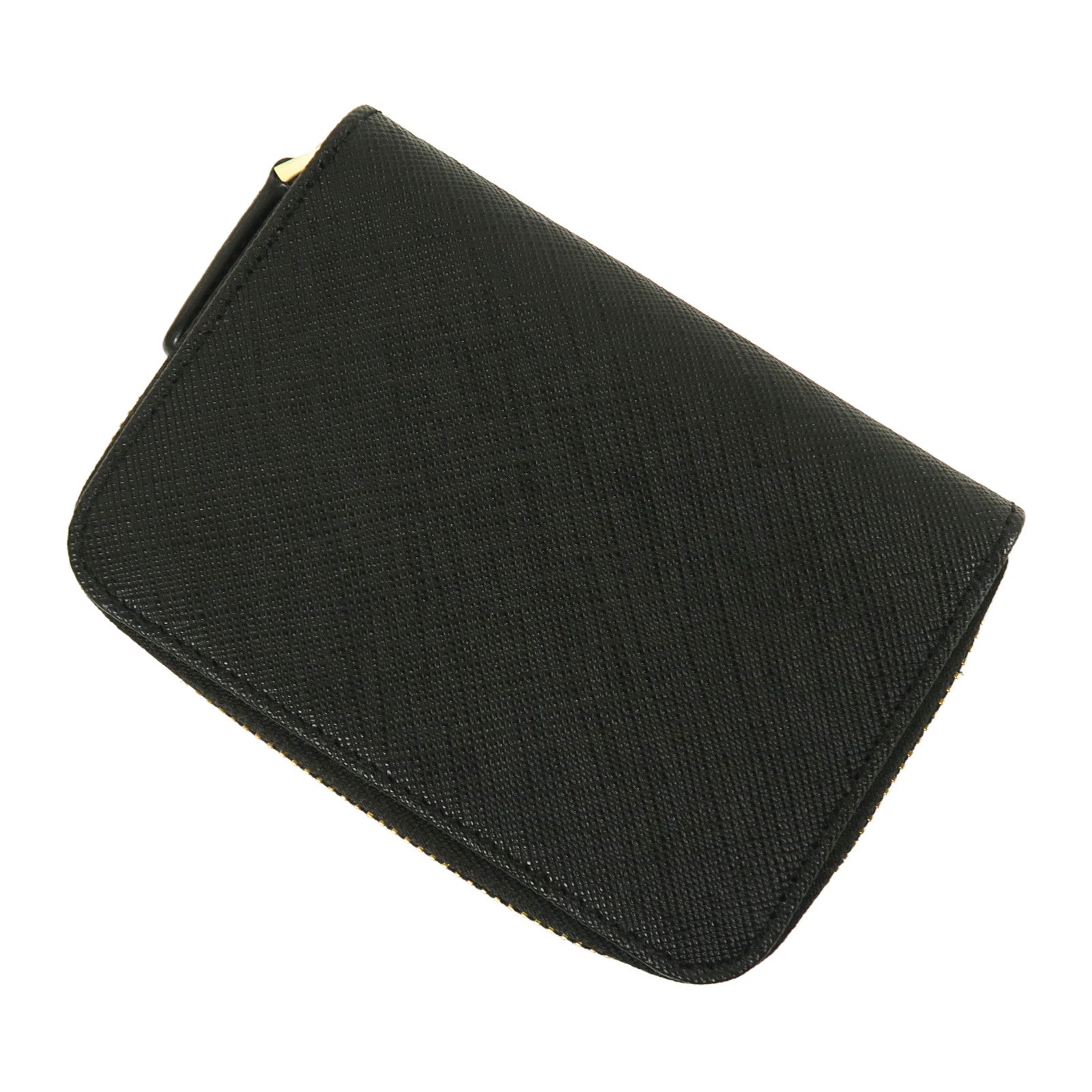 agnes b. 牛皮皮革Card Case金扣卡片套黑色