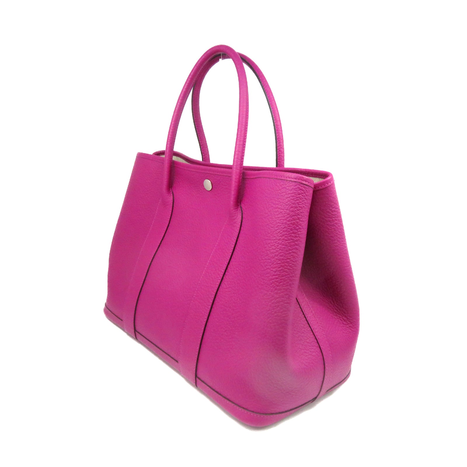 HERMES Country皮革GardenParty PM Hand Bag手挽袋Rose Purple紫色