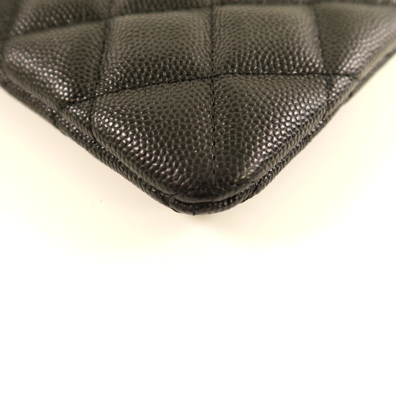 CHANEL 菱格牛皮皮革Wallet金扣長錢包黑色