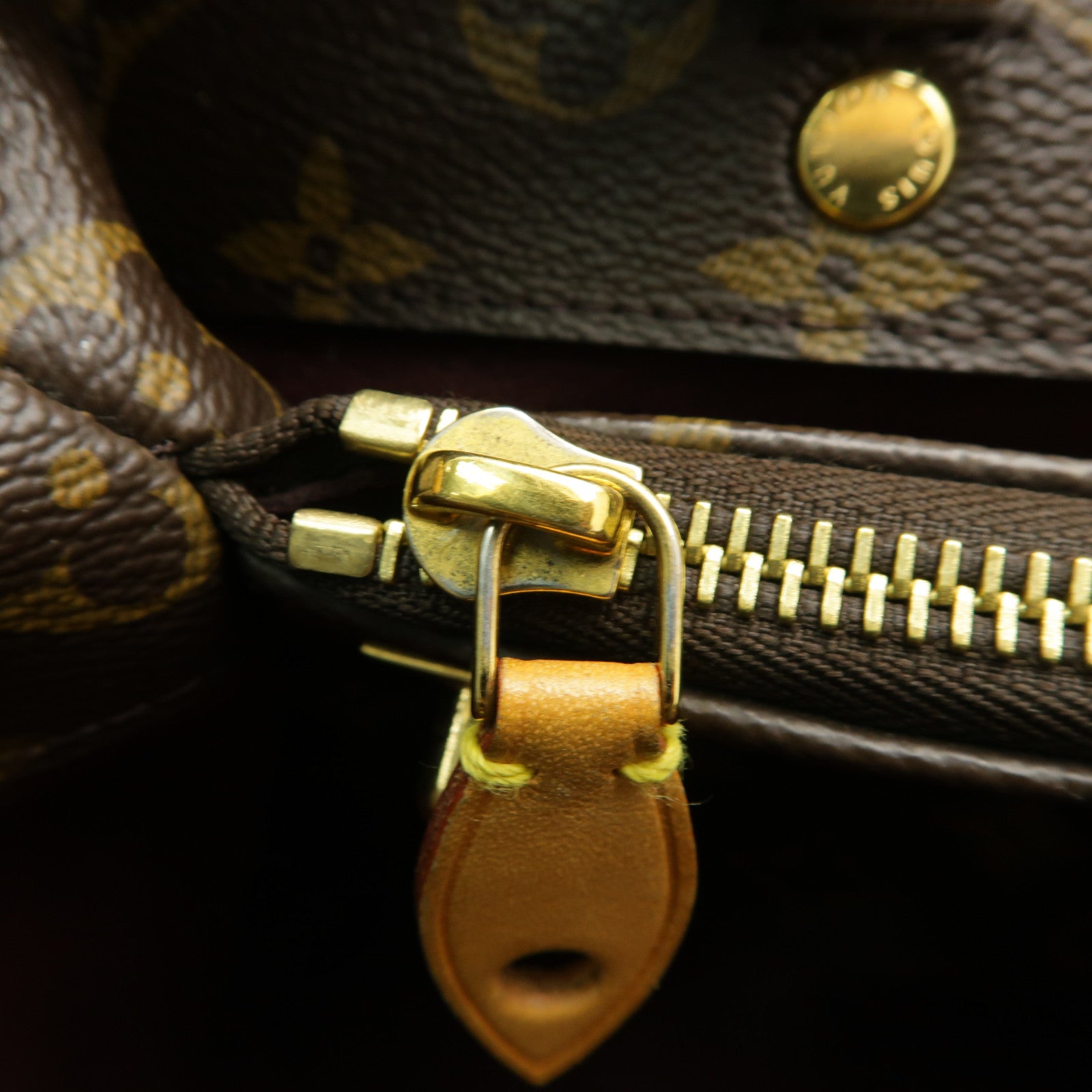 LOUIS VUITTON Monogram Montaigne BB金扣手挽肩背兩用袋棕色