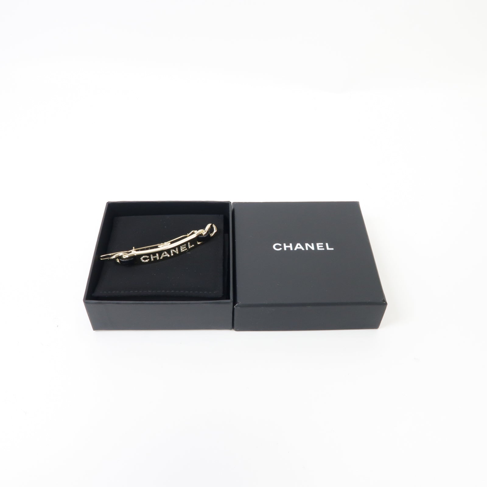 CHANEL 金屬Hair Clip髮夾金色/黒色