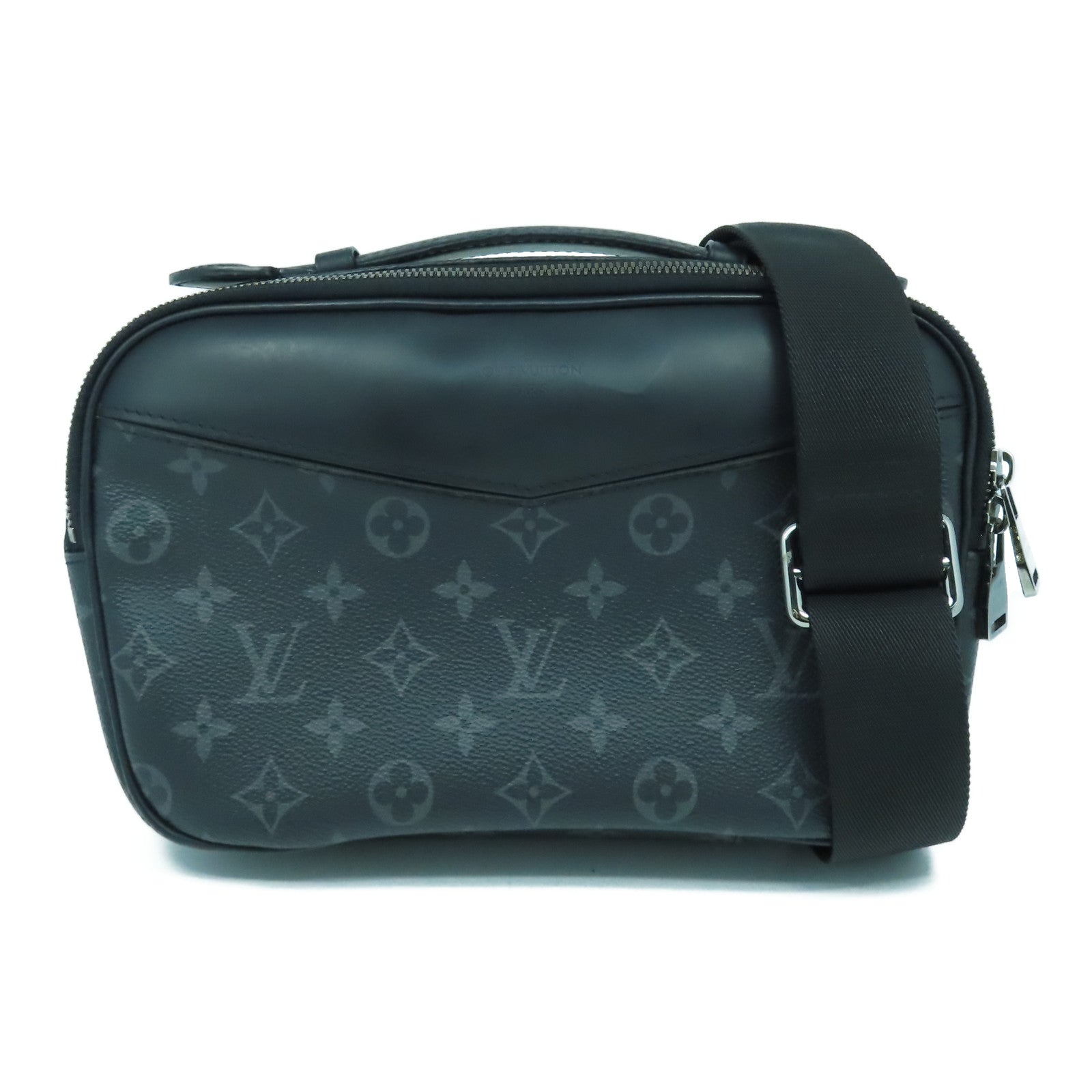 LOUIS VUITTON Monogram Eclipse Waist Bag銀扣腰包黑色/灰色