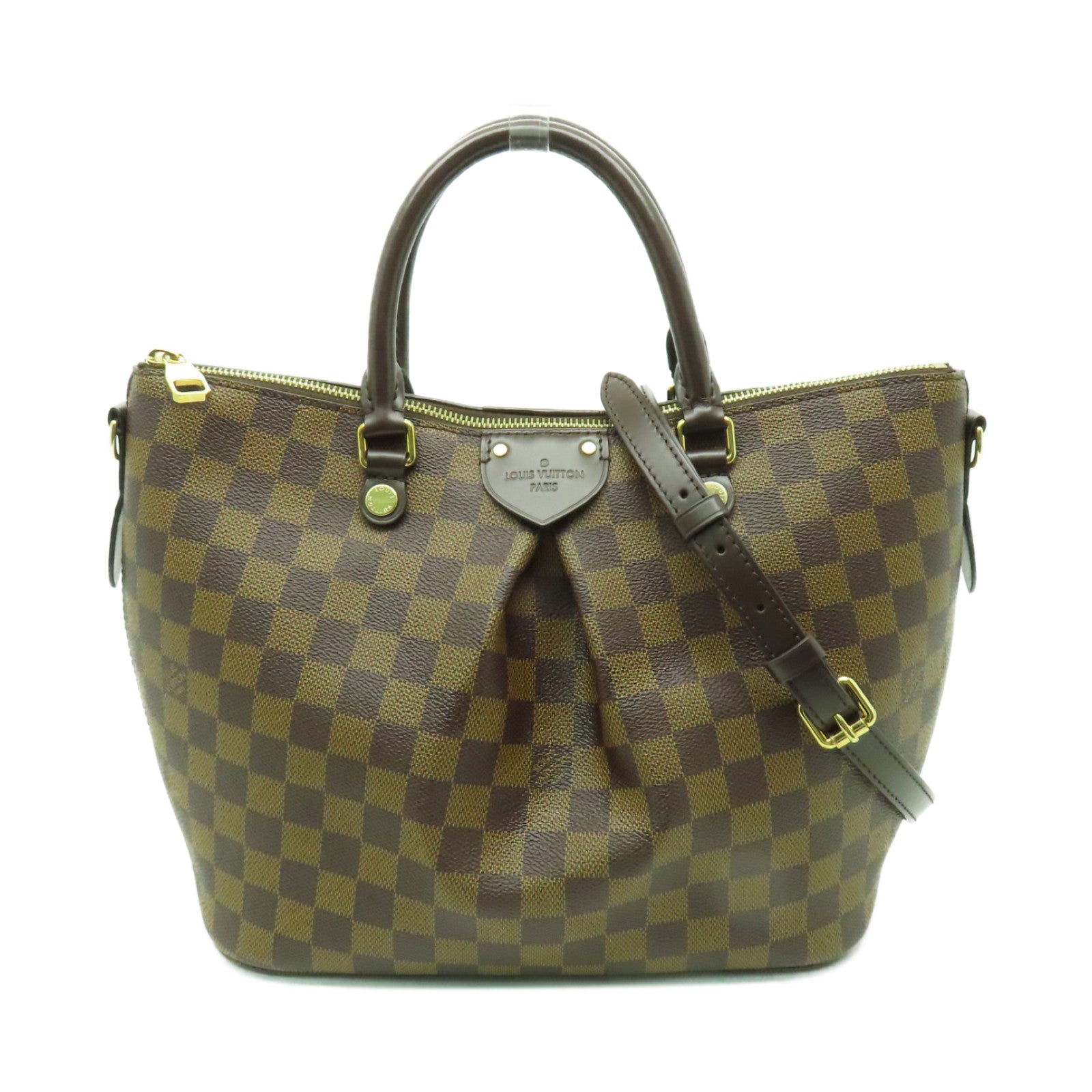LOUIS VUITTON 【激減優惠】Damier Siena PM金扣手挽肩背兩用袋棕色