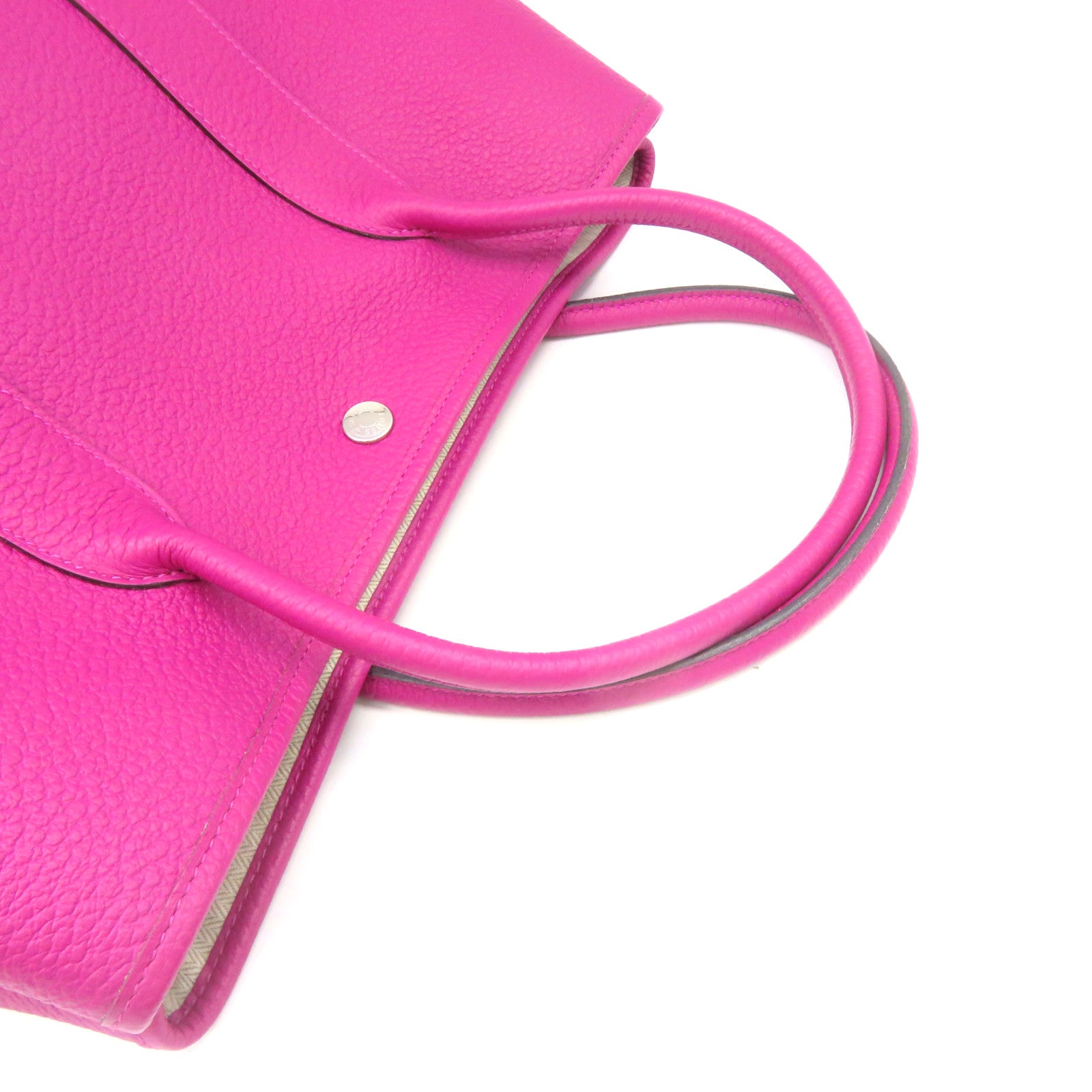 HERMES Country皮革GardenParty PM Hand Bag手挽袋Rose Purple紫色