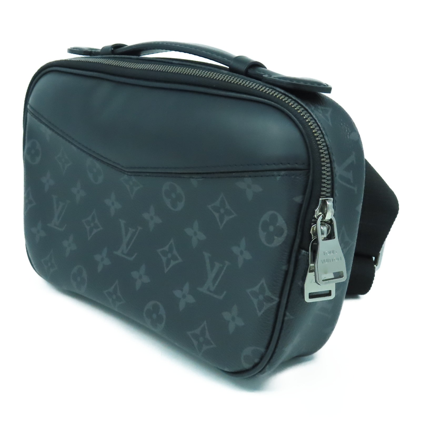 LOUIS VUITTON Monogram Eclipse Waist Bag銀扣腰包黑色/灰色