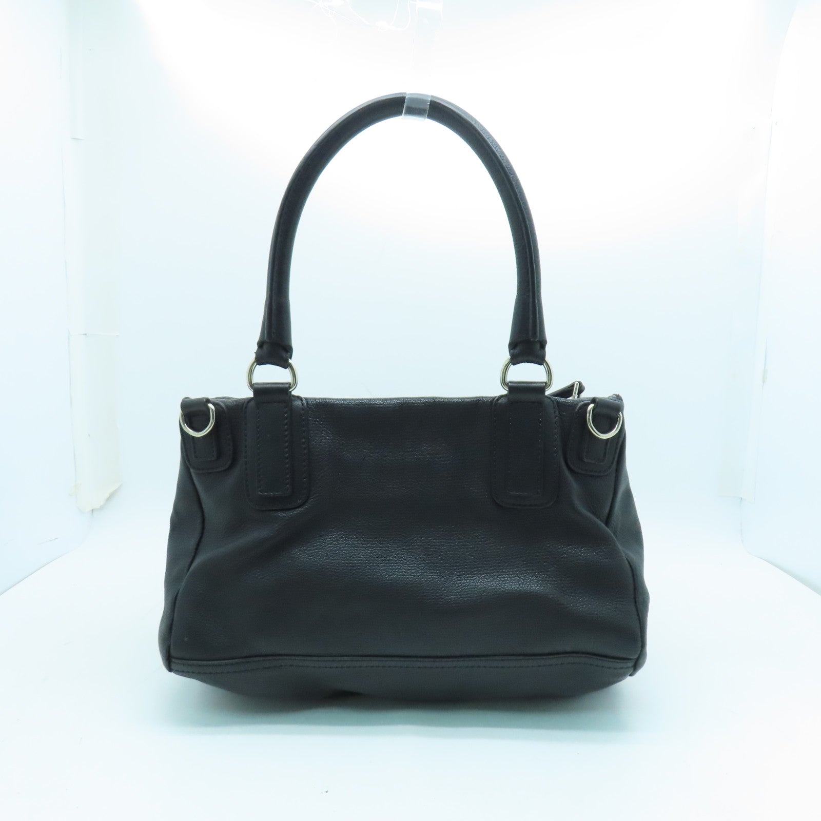 GIVENCHY 牛皮皮革Pandora Medium銀扣肩背袋黑色