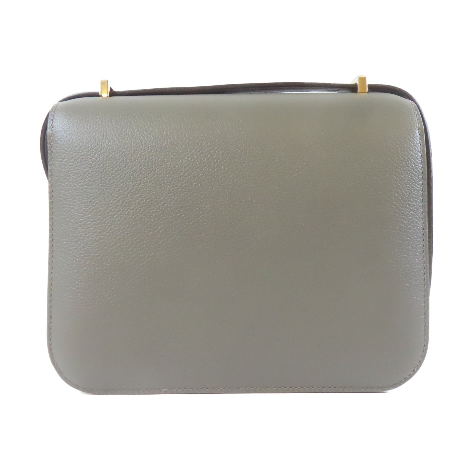 HERMES Evercolor皮革Constance Mini金扣肩背袋灰色