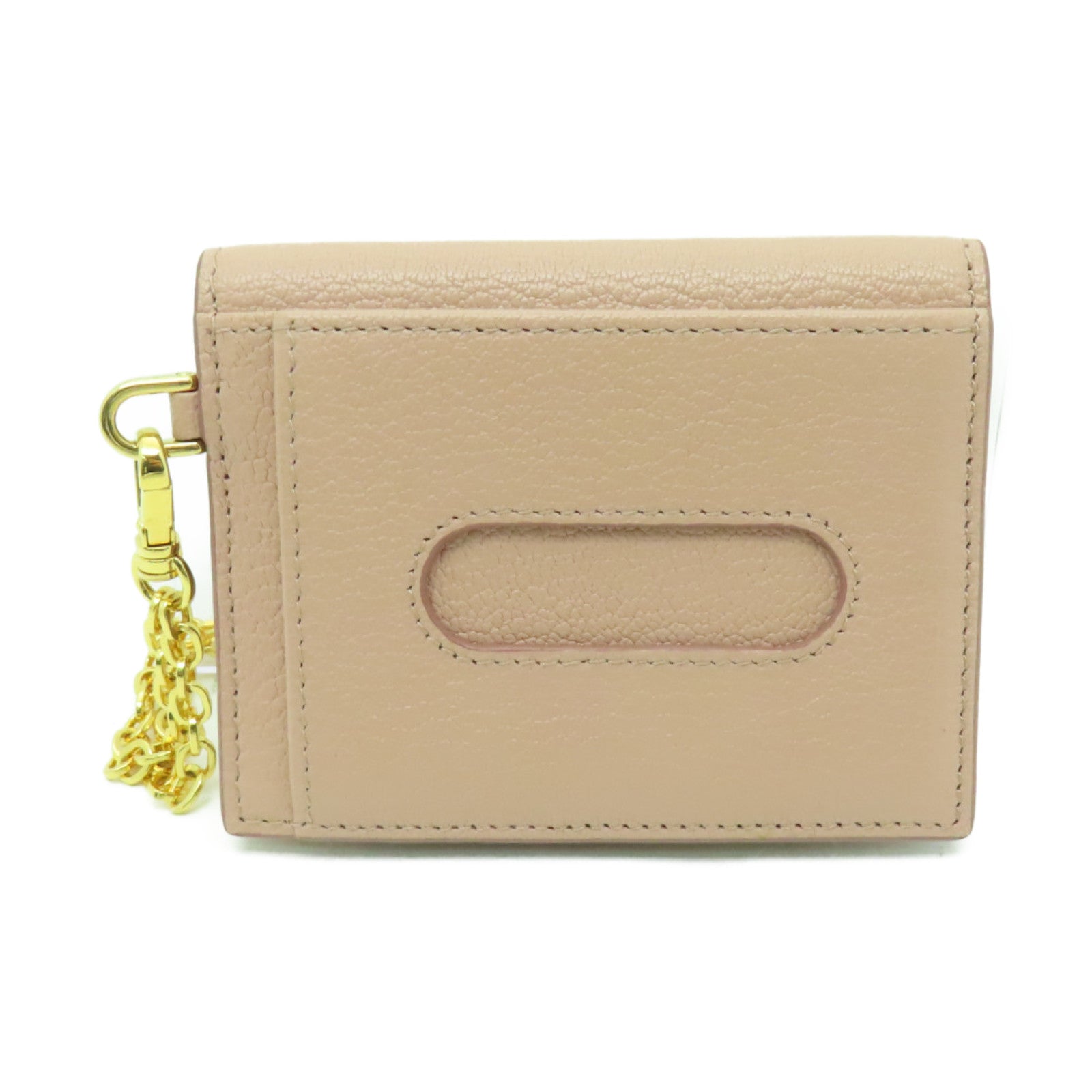Miu Miu 牛皮皮革Card Case金扣卡片套粉紅色