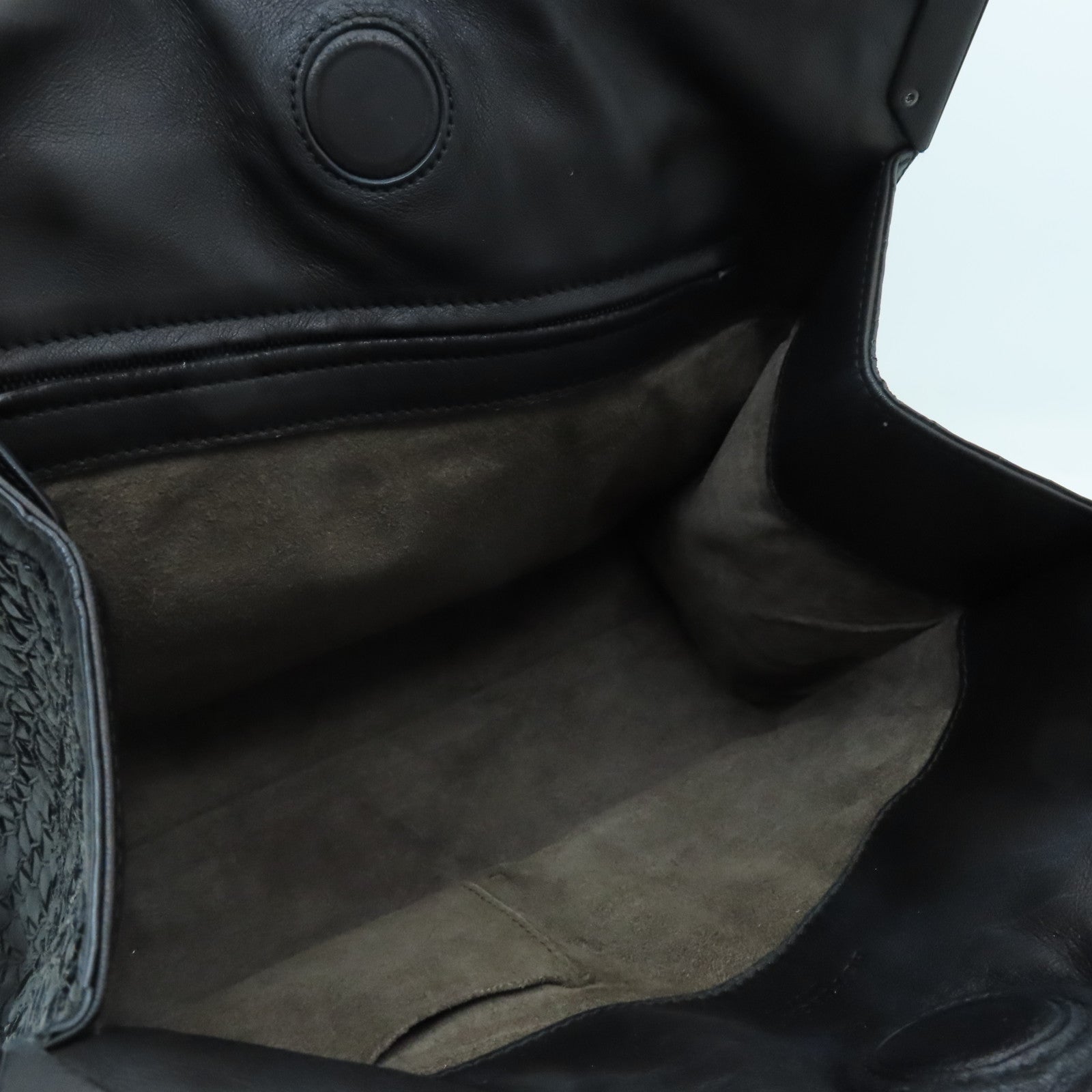 BOTTEGA VENETA Cowhide Leather Hand Bag Black Buckle Hand Bag Black