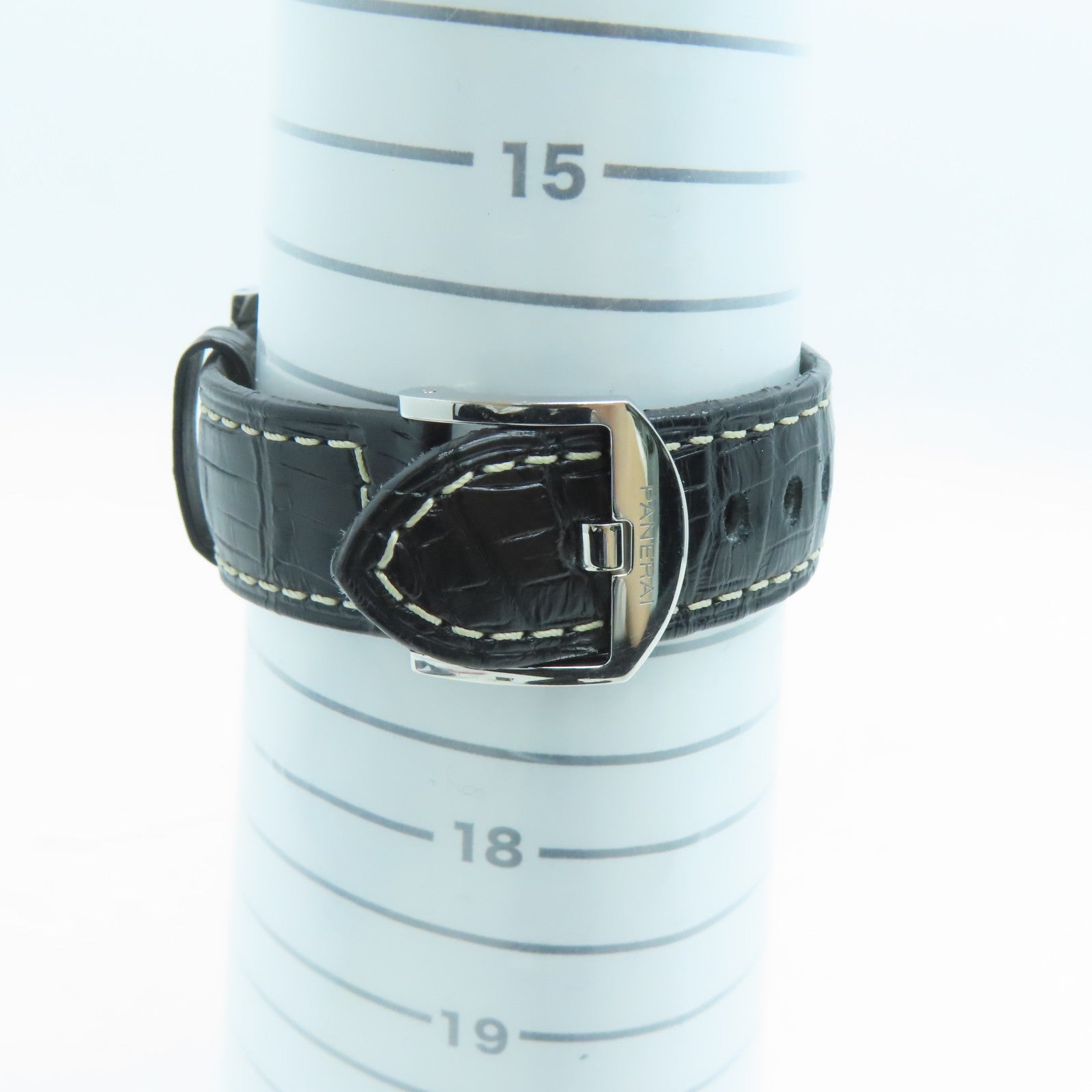 PANERAI Luminor鳄鱼皮革带/不锈钢手表自动机芯黑色
