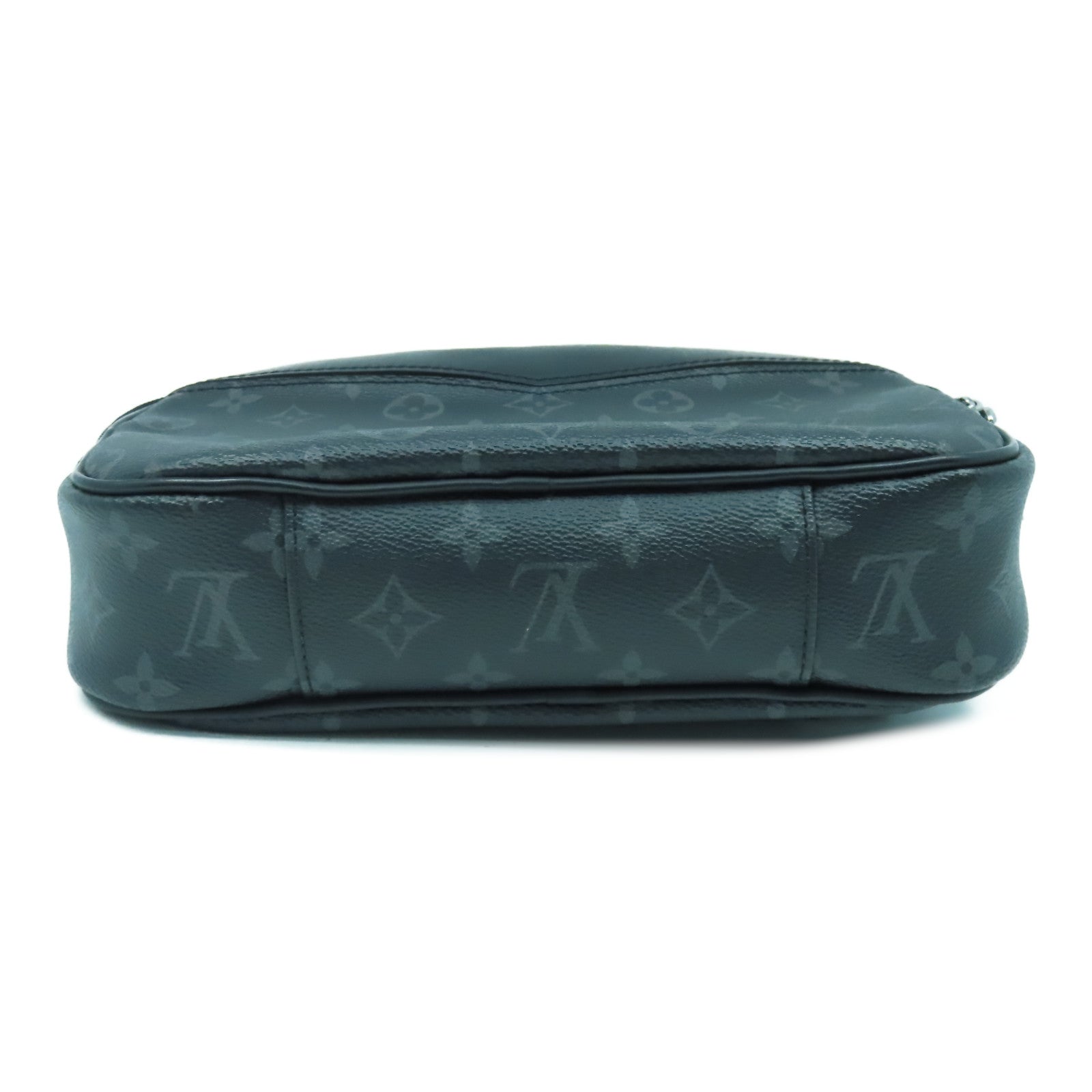 LOUIS VUITTON Monogram Eclipse Waist Bag銀扣腰包黑色/灰色