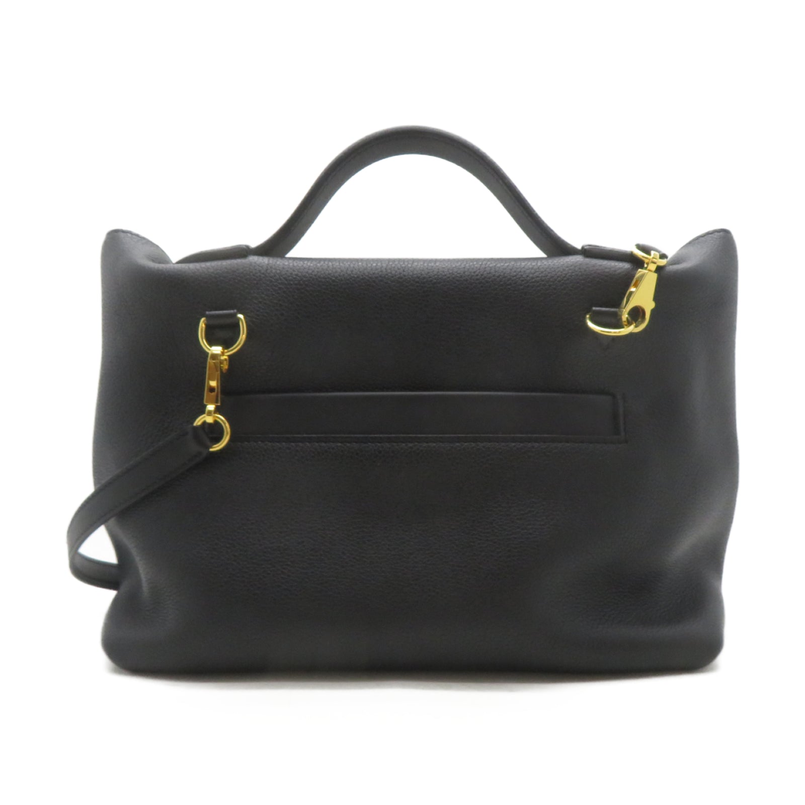 HERMES Swift皮革24/24 29cm金扣手挽肩背兩用袋Noir黑色