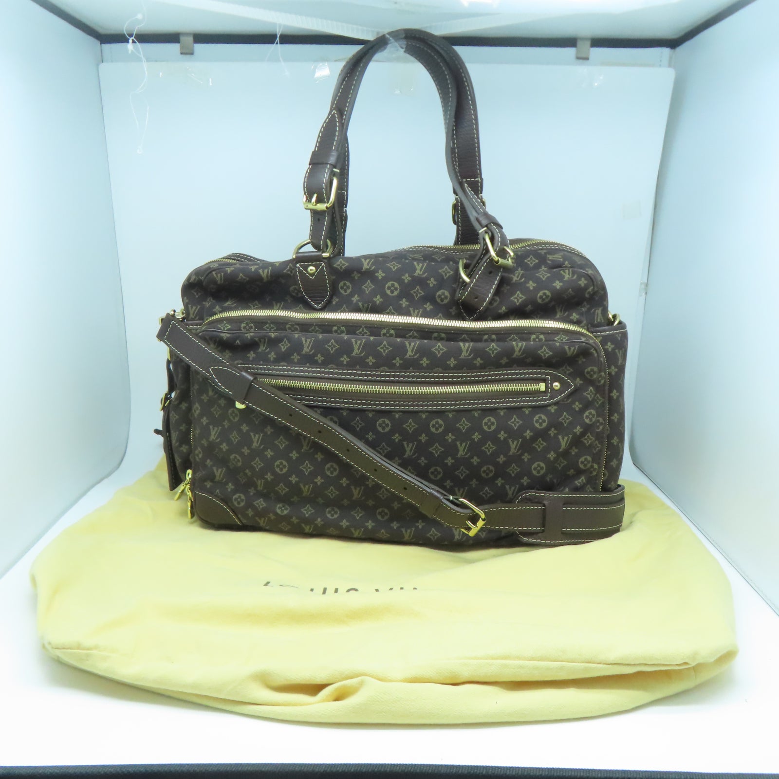 LOUIS VUITTON Monogram Mini Sac Langer金扣手挽肩背兩用袋棕色
