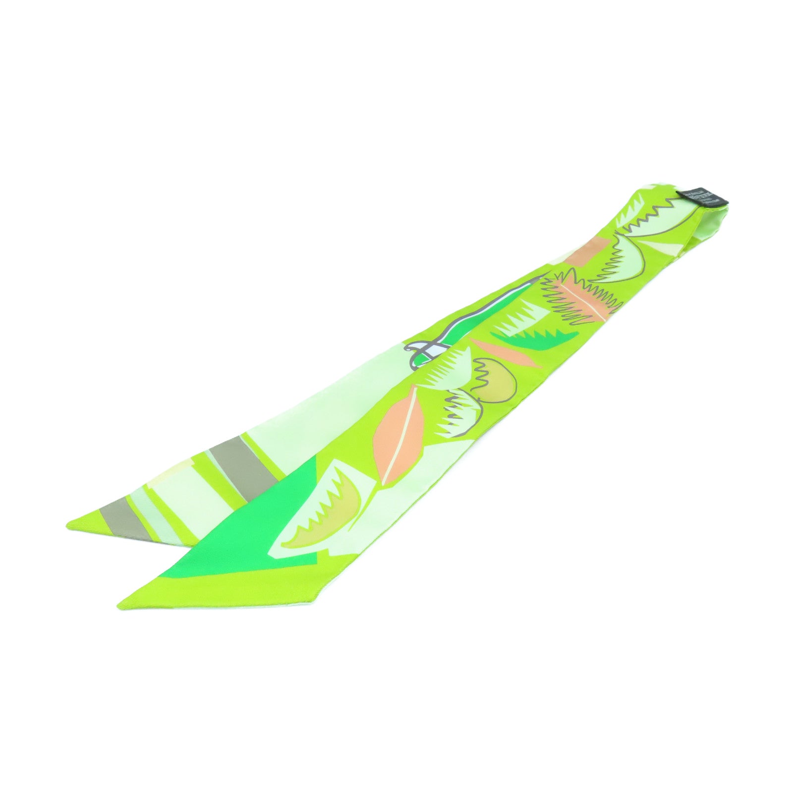 HERMES 丝质Twilly丝巾绿色/啡色/彩色
