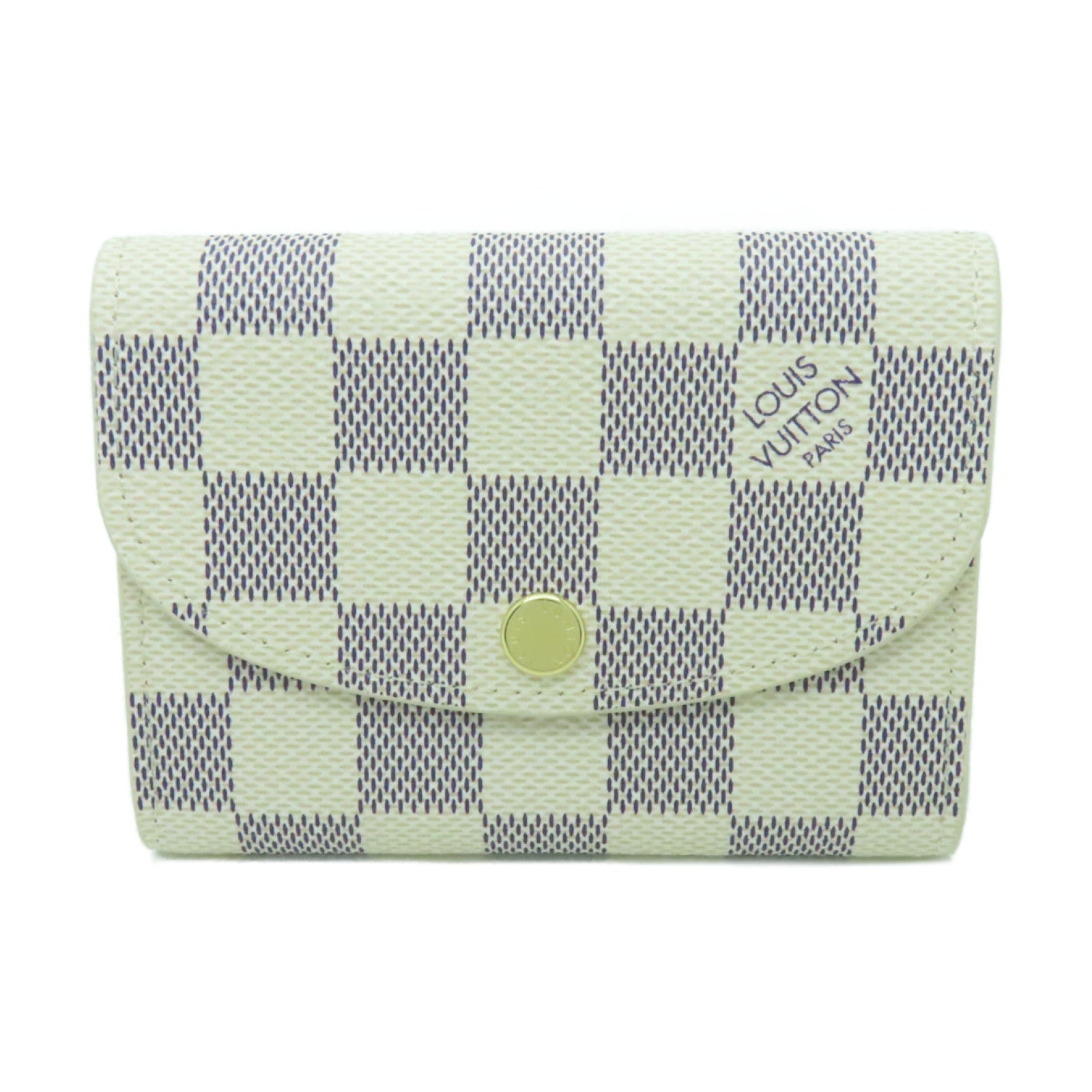 LOUIS VUITTON Damier Azur Rosalie Coin Purse金扣零錢包白色