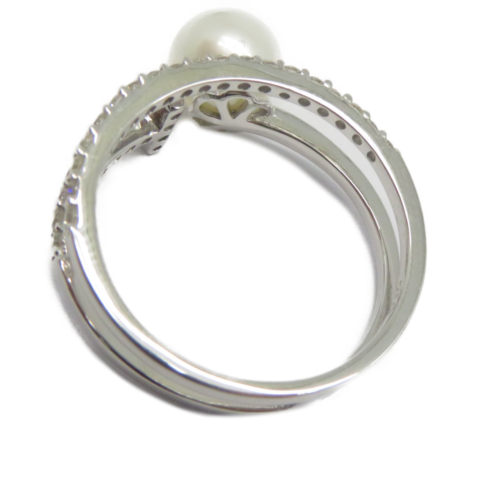 JEWELRY 【激減優惠】18K白金Pearl Diamond Ring 2.65ct珍珠/0.333ct鑽石戒指US#7