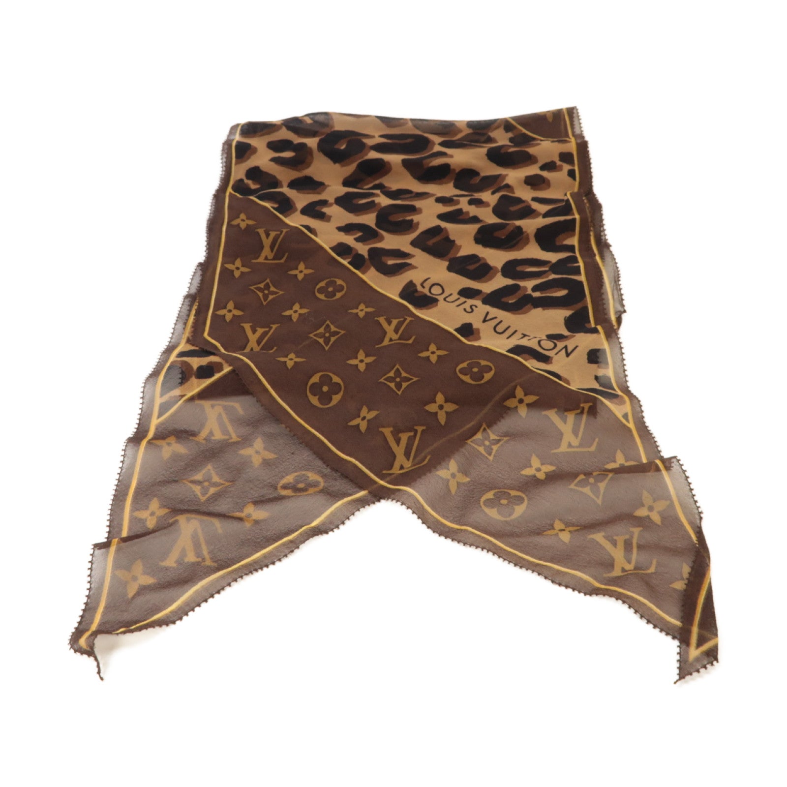 LOUIS VUITTON 薄紗Scarf圍巾啡色