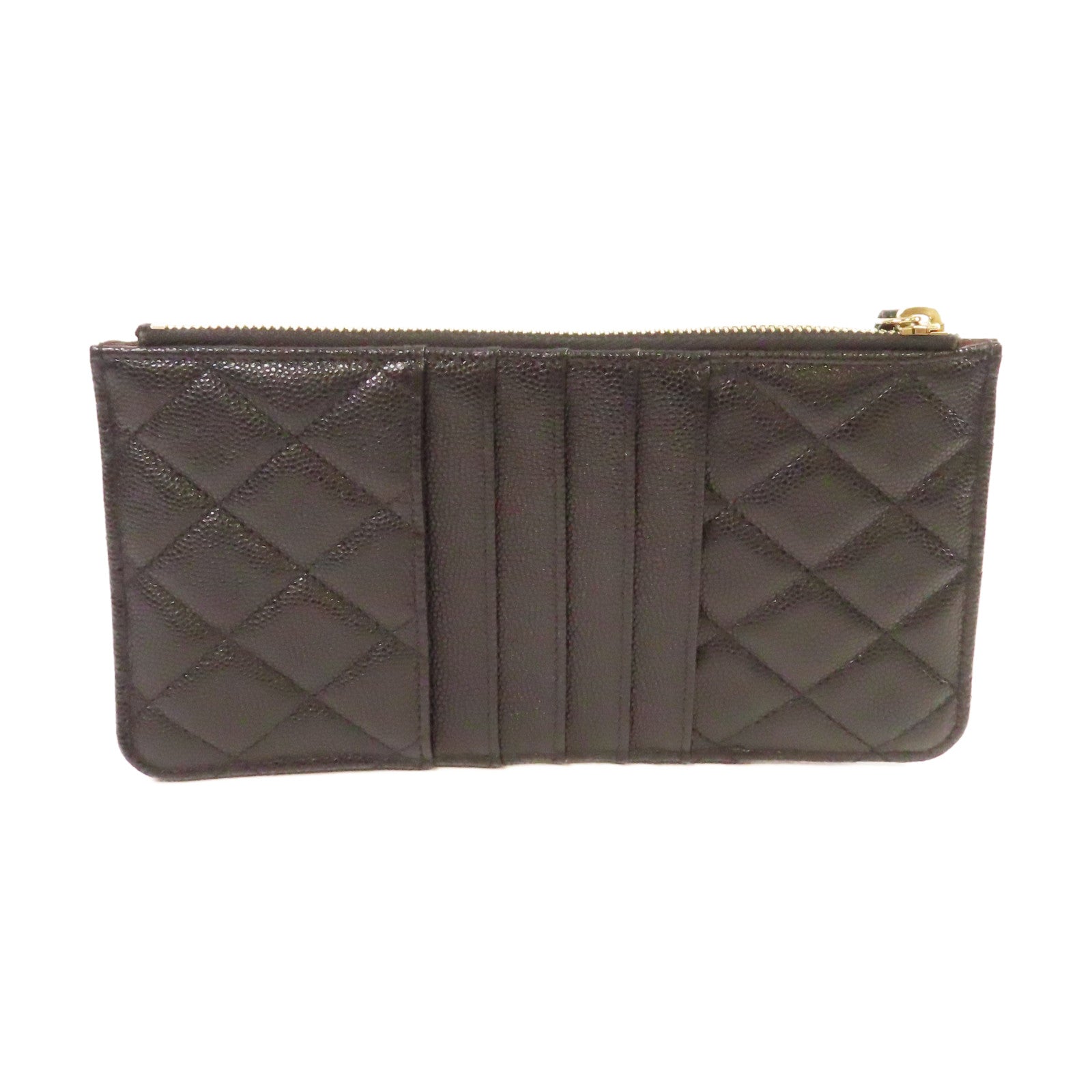 CHANEL 菱格Caviar皮革Classic Phone & Card Holder銀扣手機/卡片套黑色