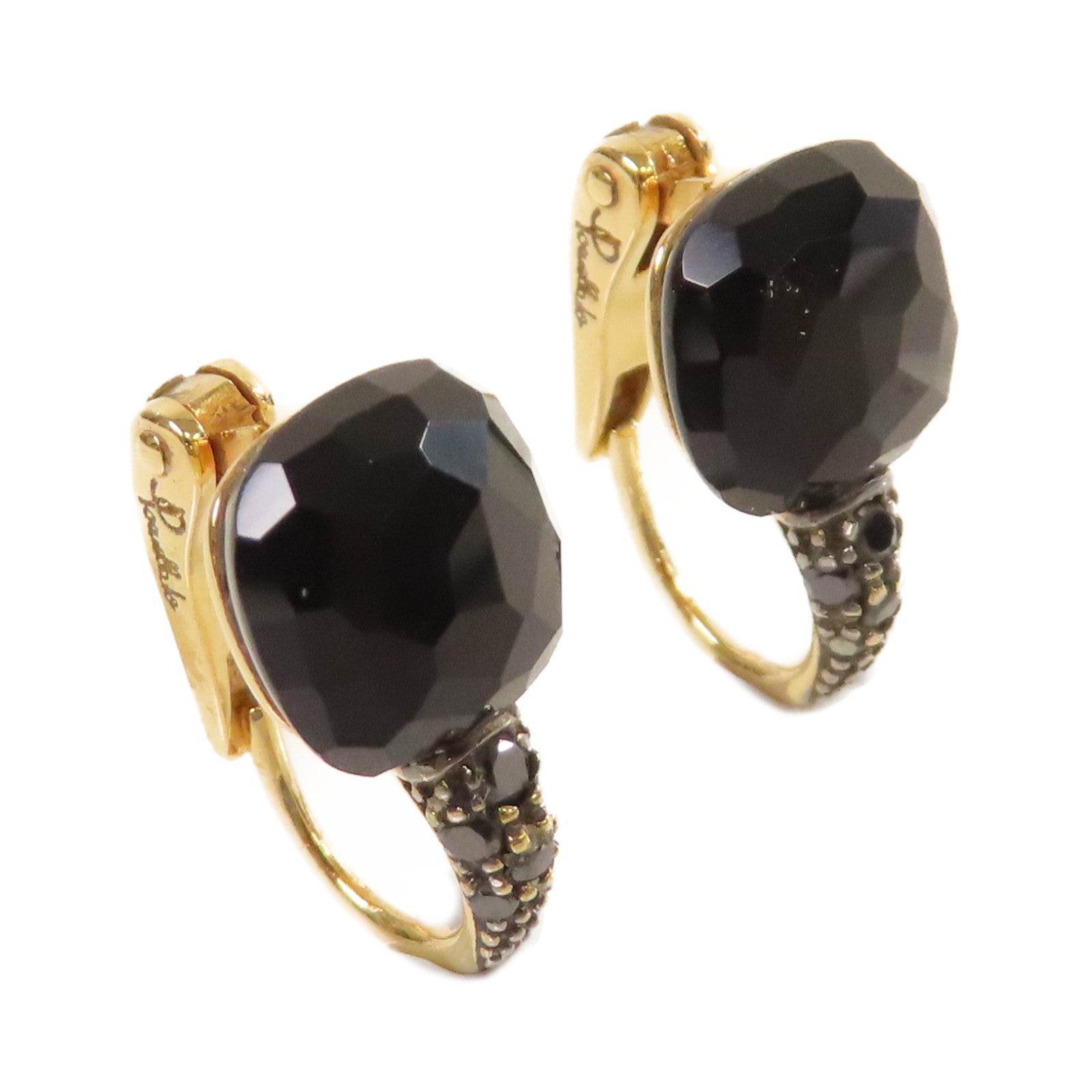 Pomellato 18K黃金/黑寶石Earrings耳環