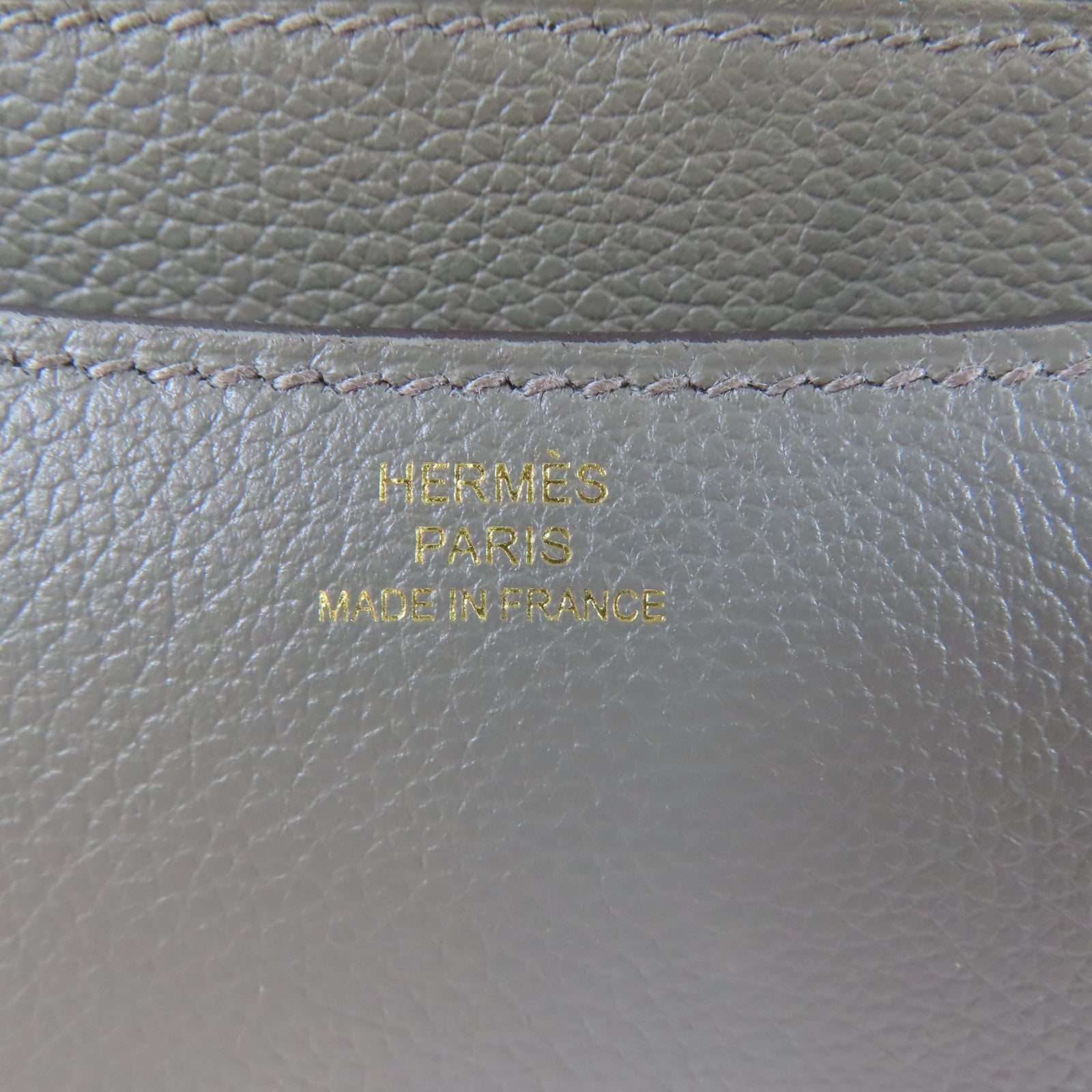 HERMES Evercolor皮革Constance Mini金扣肩背袋灰色