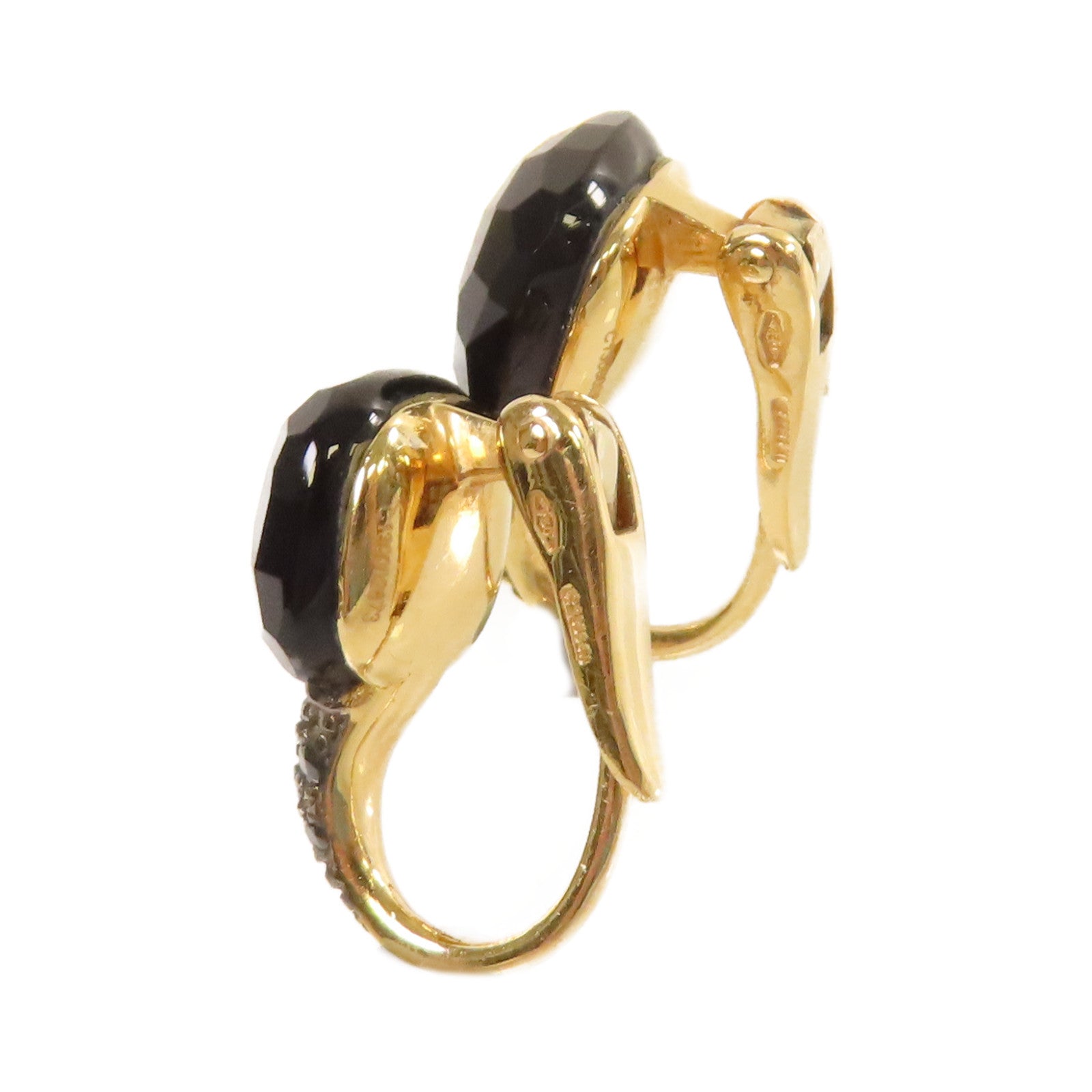 Pomellato 18K黃金/黑寶石Earrings耳環