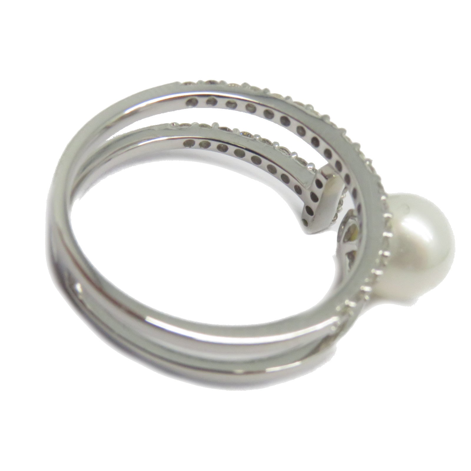 JEWELRY 【激減優惠】18K白金Pearl Diamond Ring 2.65ct珍珠/0.333ct鑽石戒指US#7