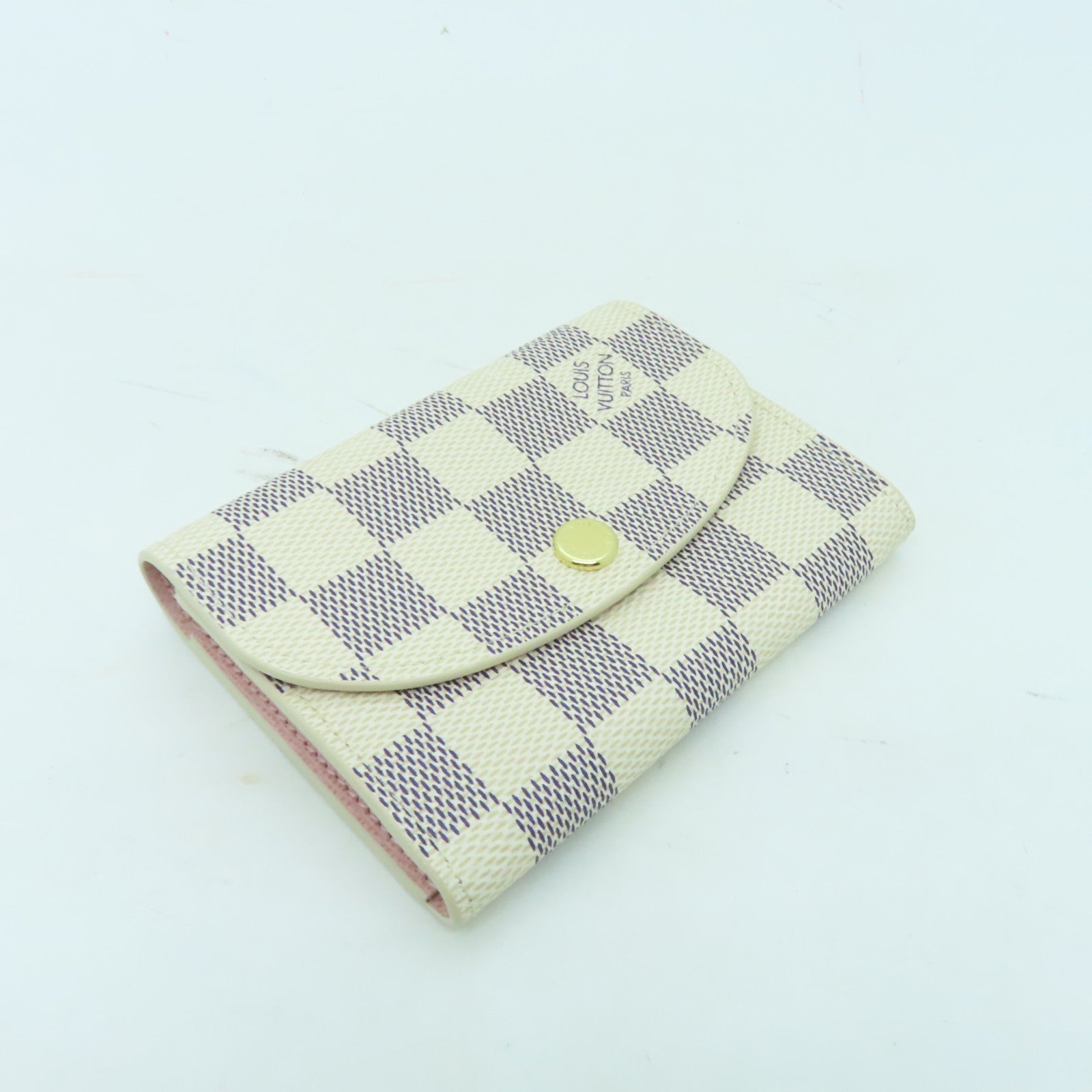LOUIS VUITTON Damier Azur Rosalie Coin Purse金扣零錢包白色