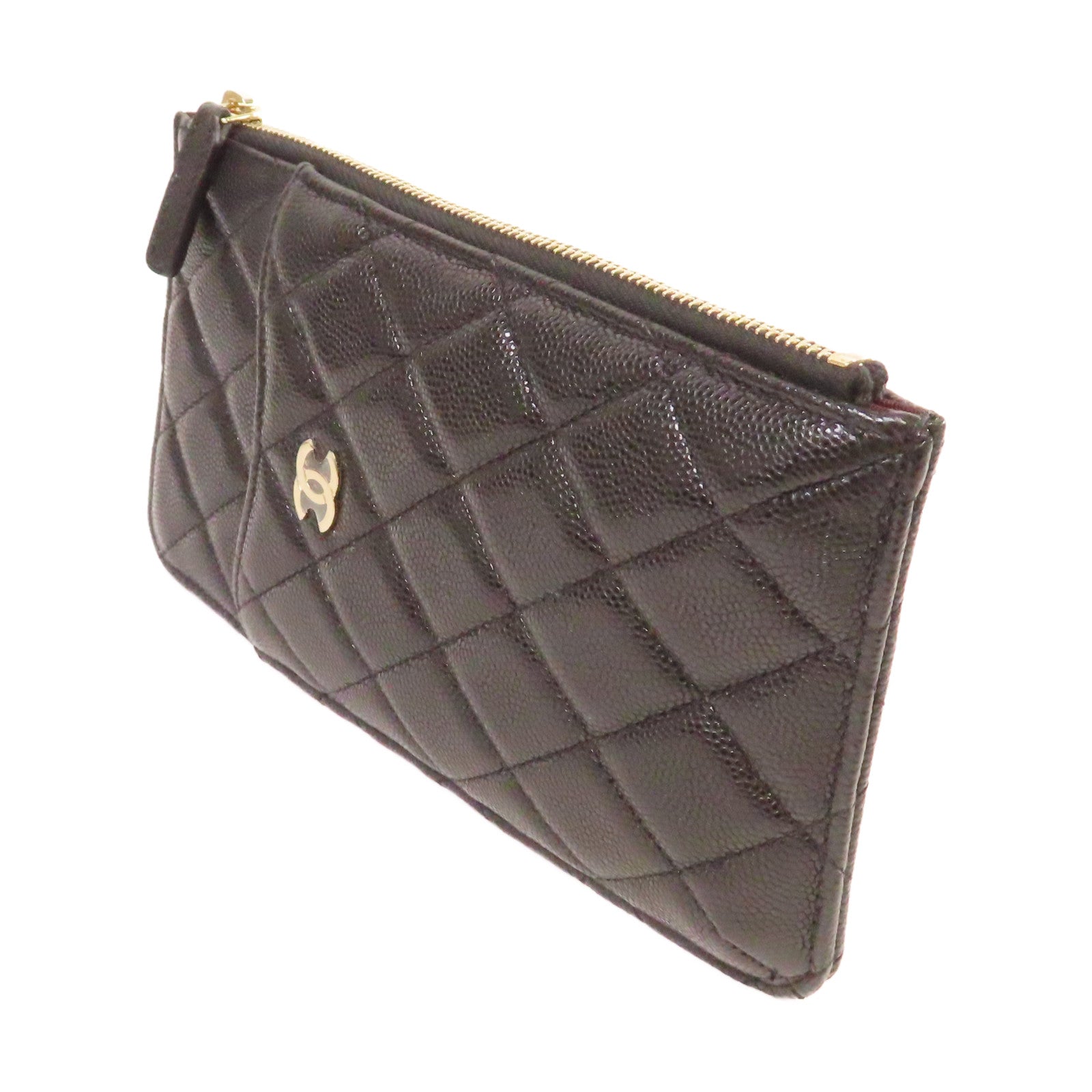 CHANEL 菱格Caviar皮革Classic Phone & Card Holder銀扣手機/卡片套黑色
