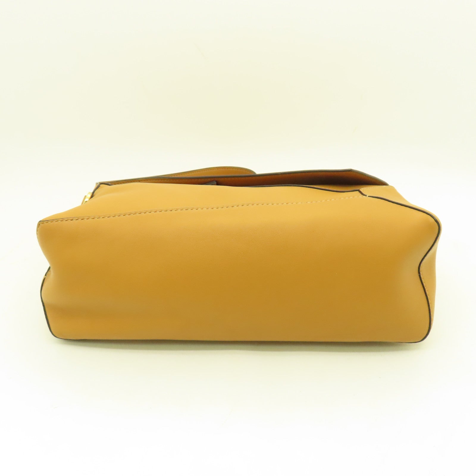 LOEWE cowhide leather Hobo Bag gold buckle shoulder bag brown