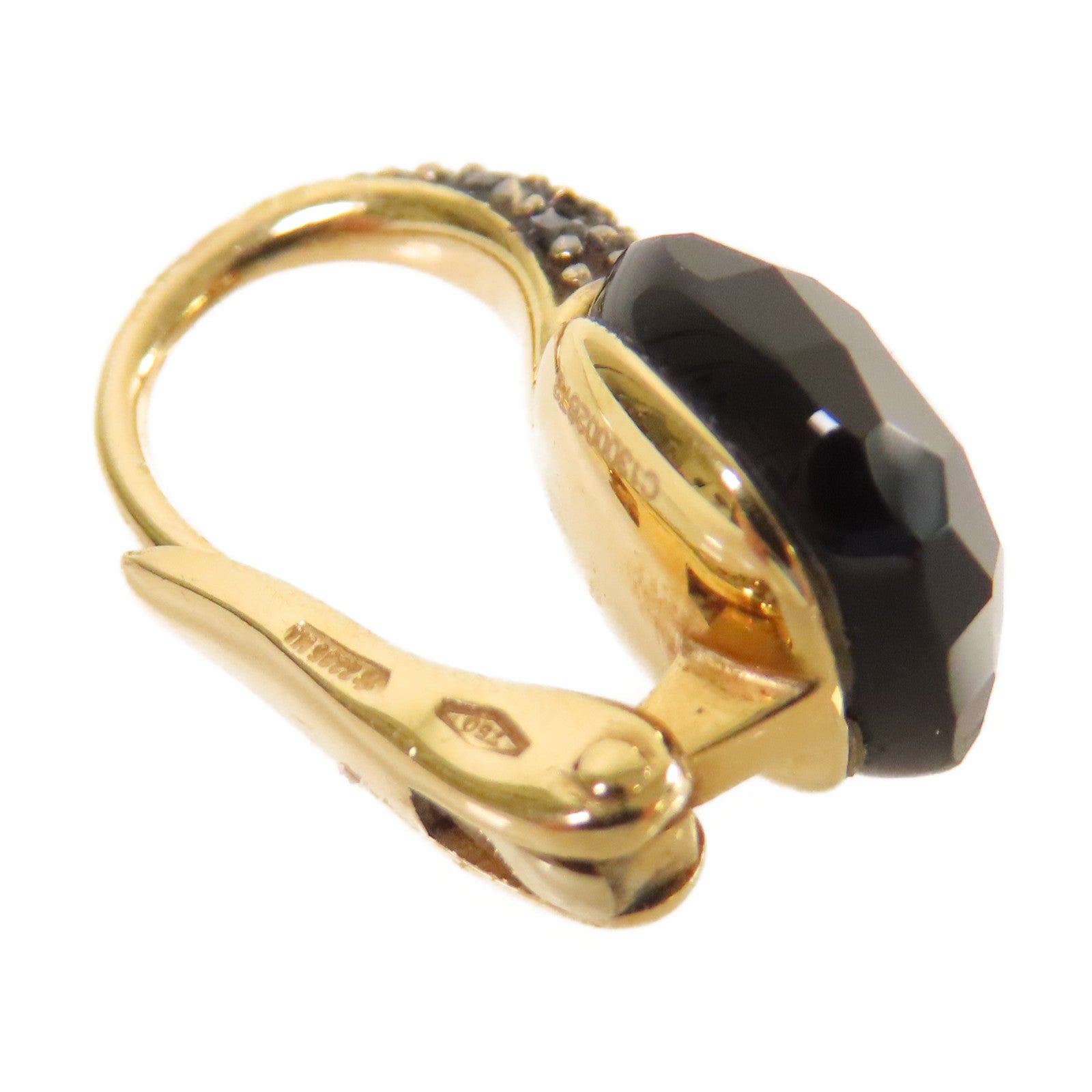 Pomellato 18K黃金/黑寶石Earrings耳環