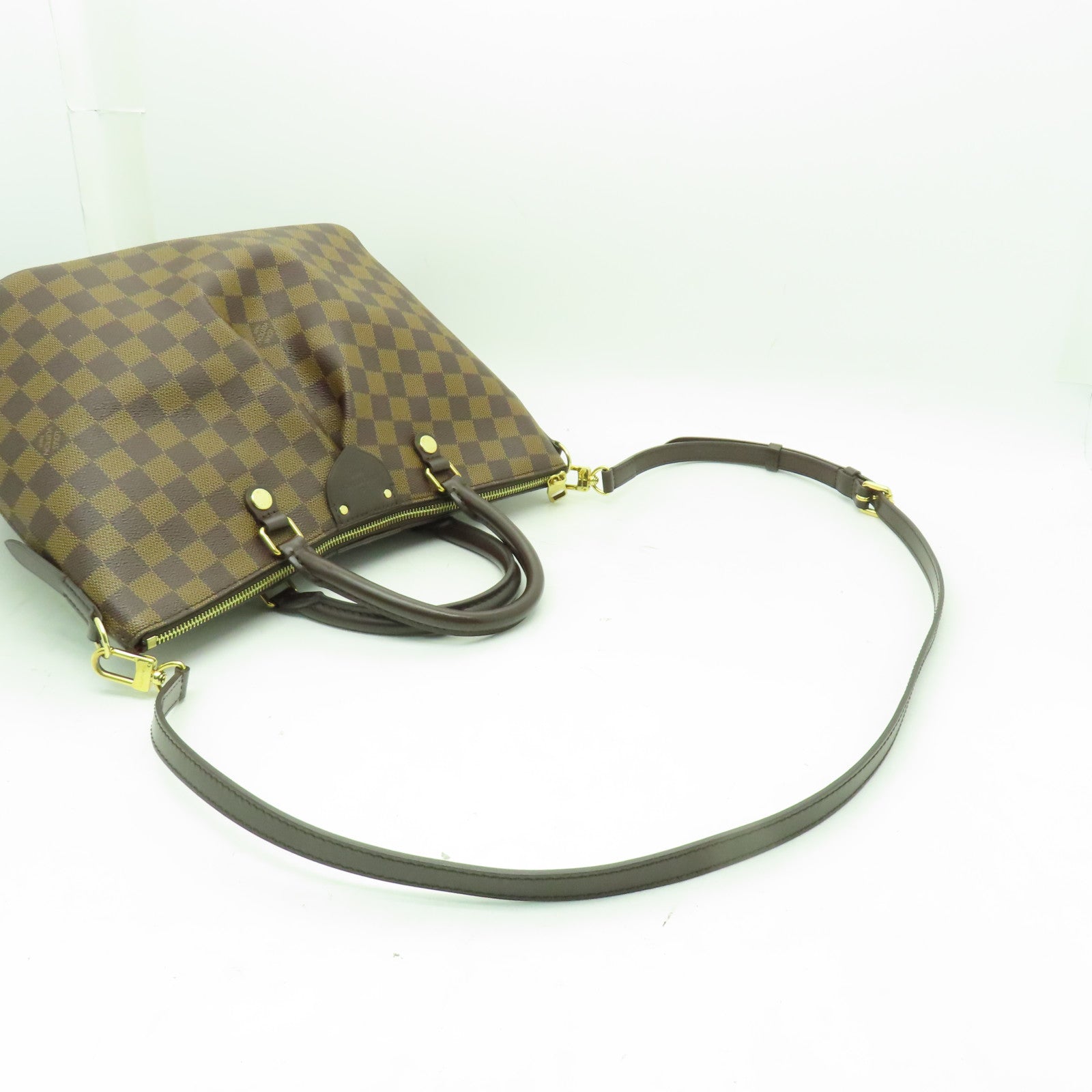 LOUIS VUITTON 【激減優惠】Damier Siena PM金扣手挽肩背兩用袋棕色
