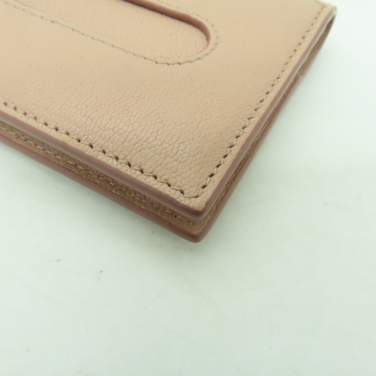 Miu Miu 牛皮皮革Card Case金扣卡片套粉紅色