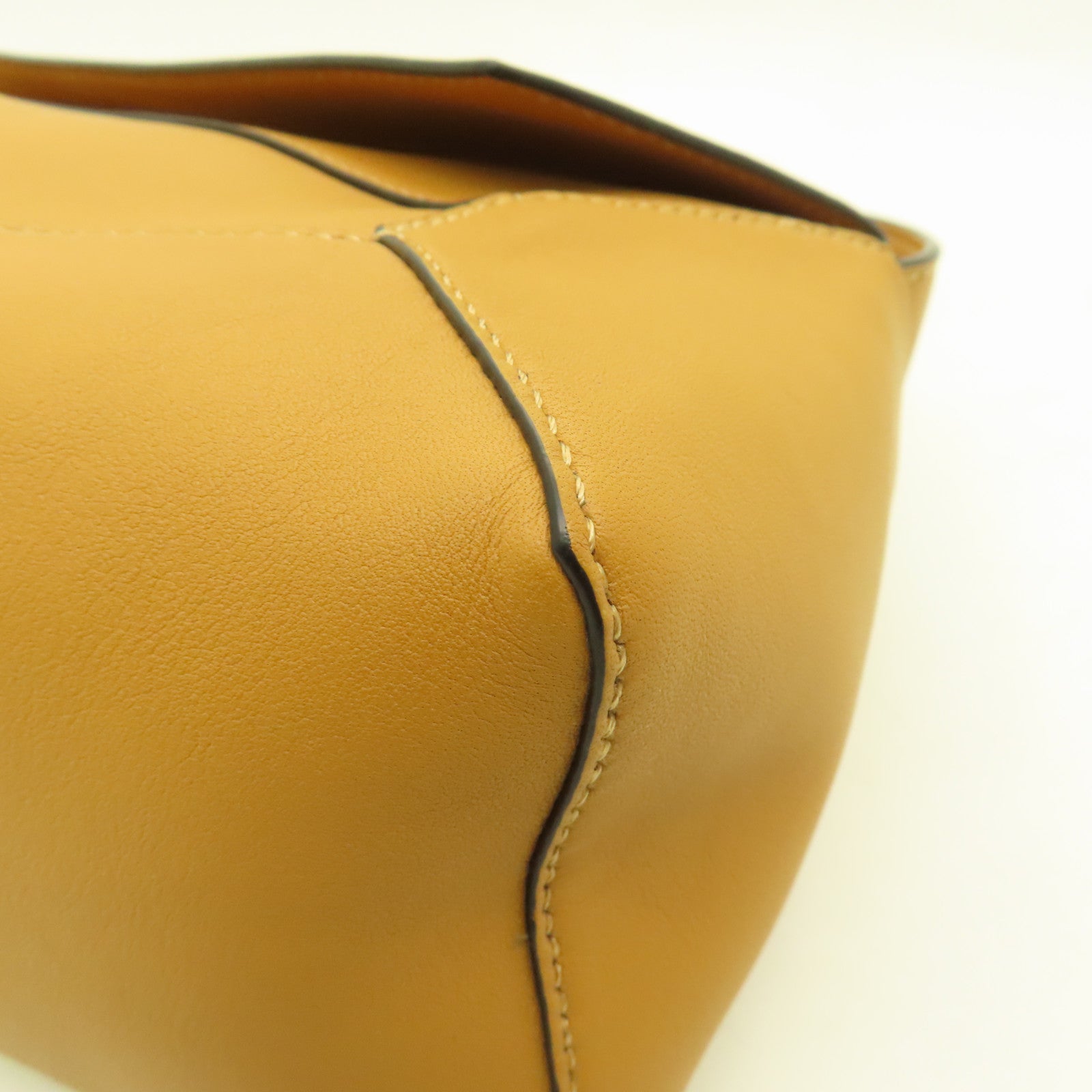 LOEWE cowhide leather Hobo Bag gold buckle shoulder bag brown