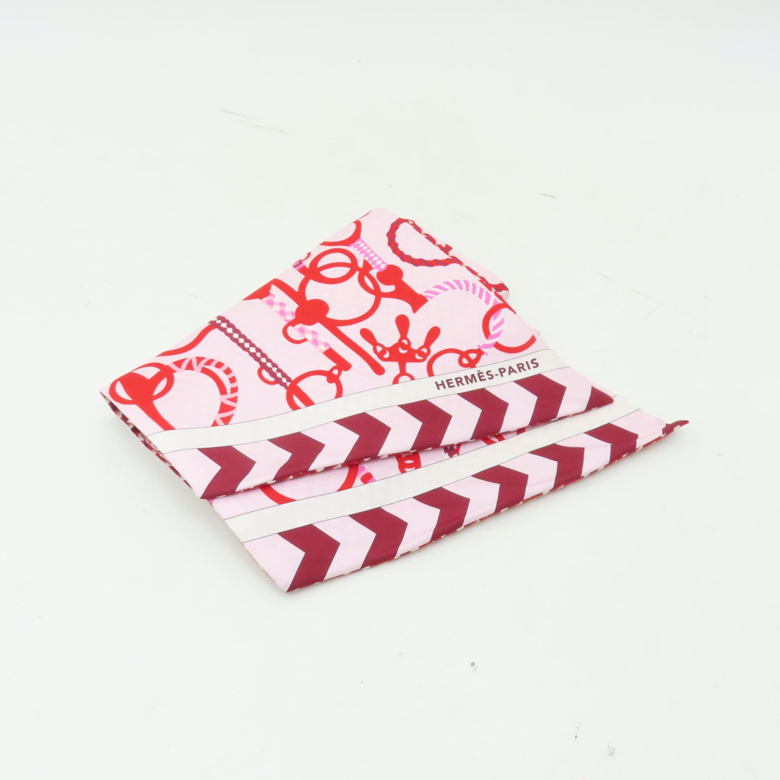 HERMES 絲質Maxi Twilly絲巾紅色/粉紅色
