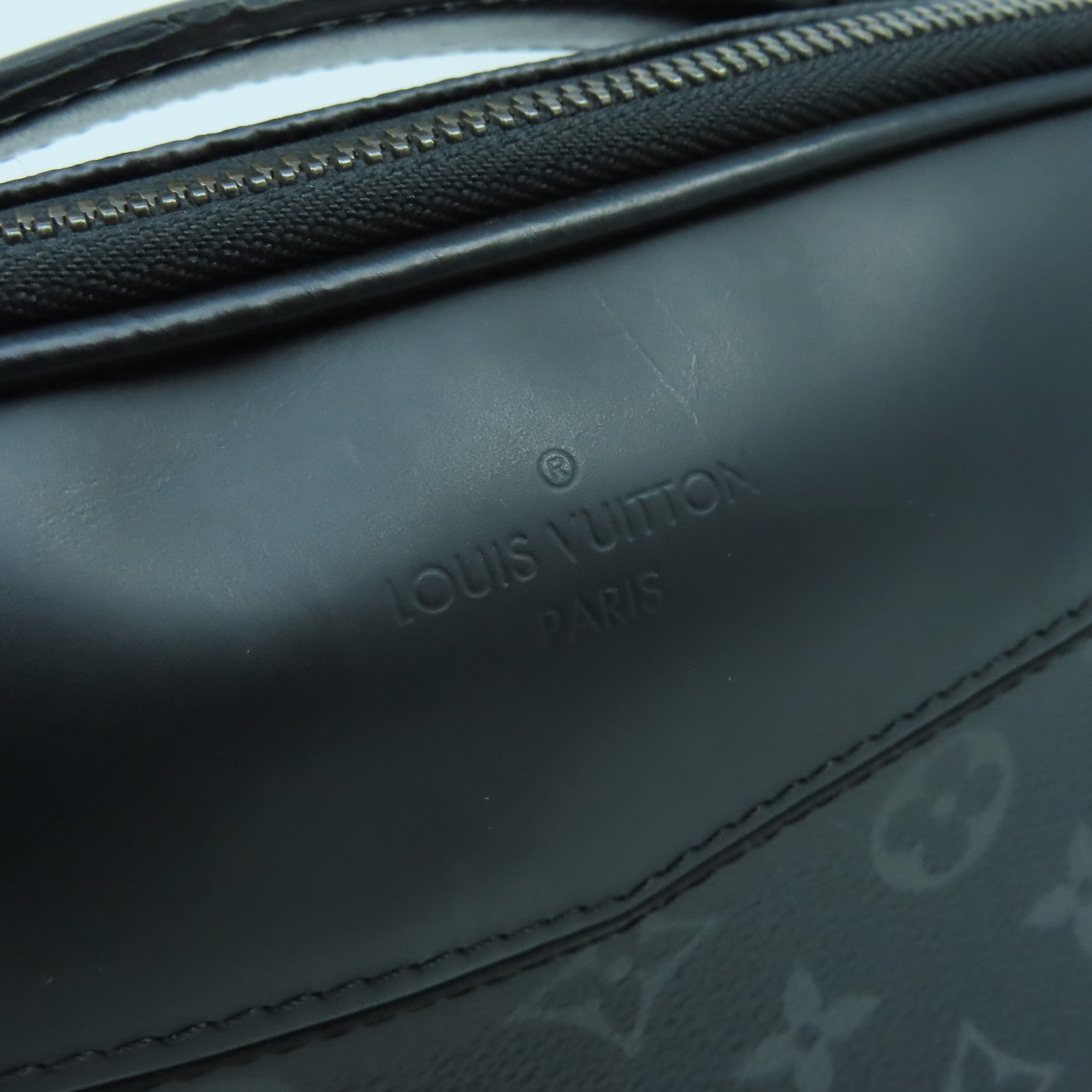 LOUIS VUITTON Monogram Eclipse Waist Bag銀扣腰包黑色/灰色