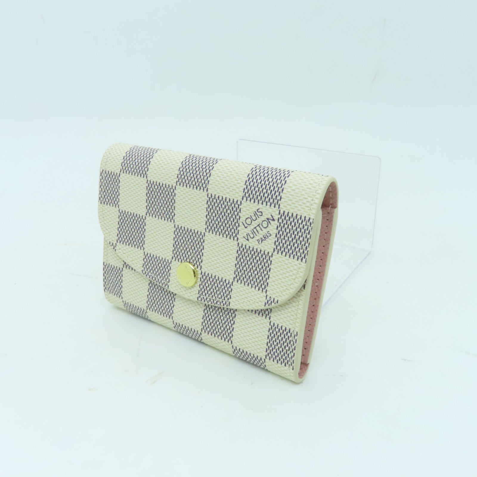 LOUIS VUITTON Damier Azur Rosalie Coin Purse金扣零錢包白色