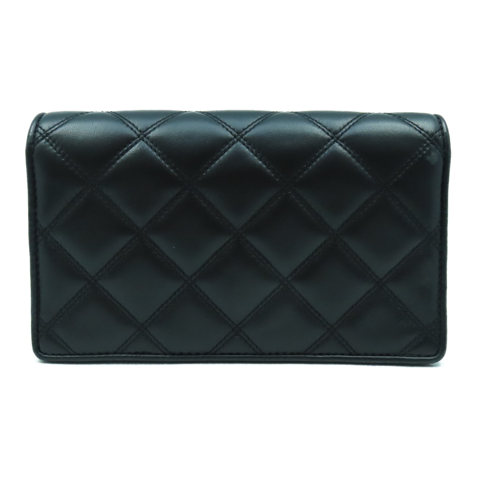 Tory Burch 菱格羊皮皮革Chain Shoulder Bag金扣鏈帶肩背袋黑色