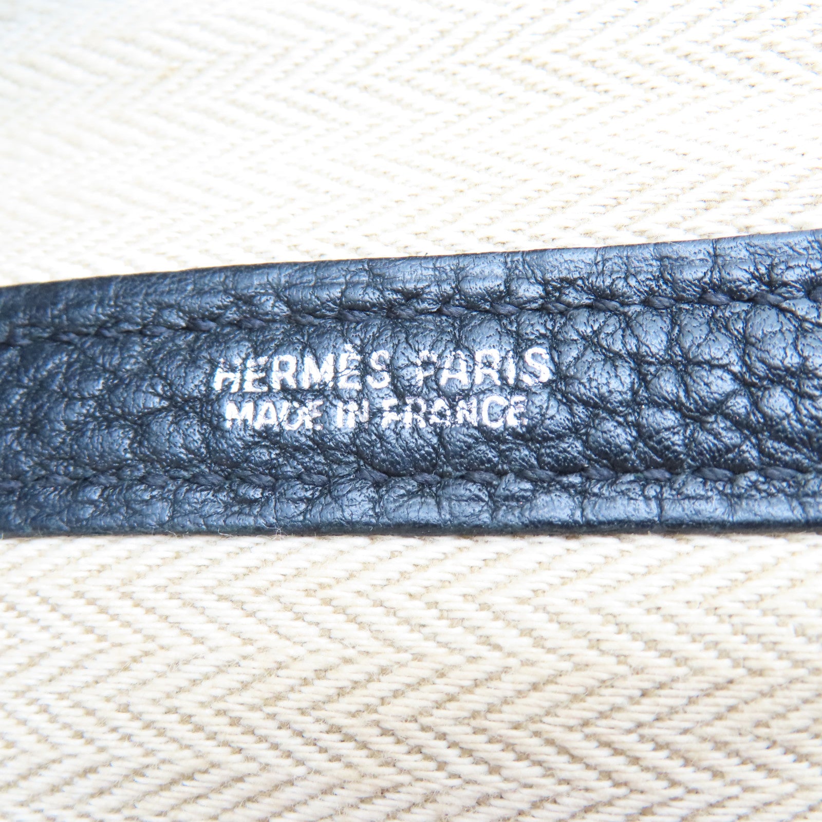 HERMES Negonda皮革Garden Party PM銀扣手挽袋黑色