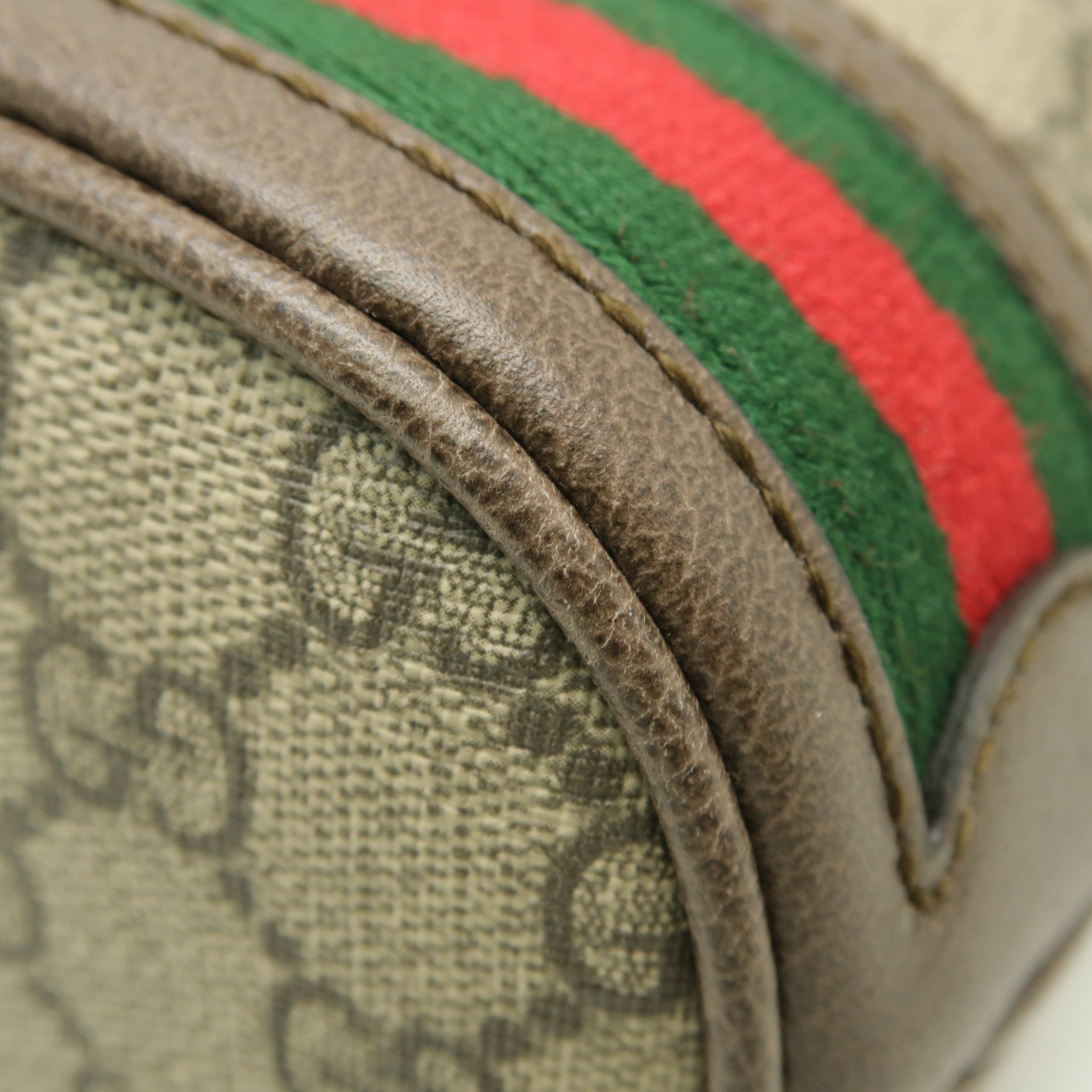 GUCCI 塗層帆布Drawstring Bucket金扣肩背袋米色